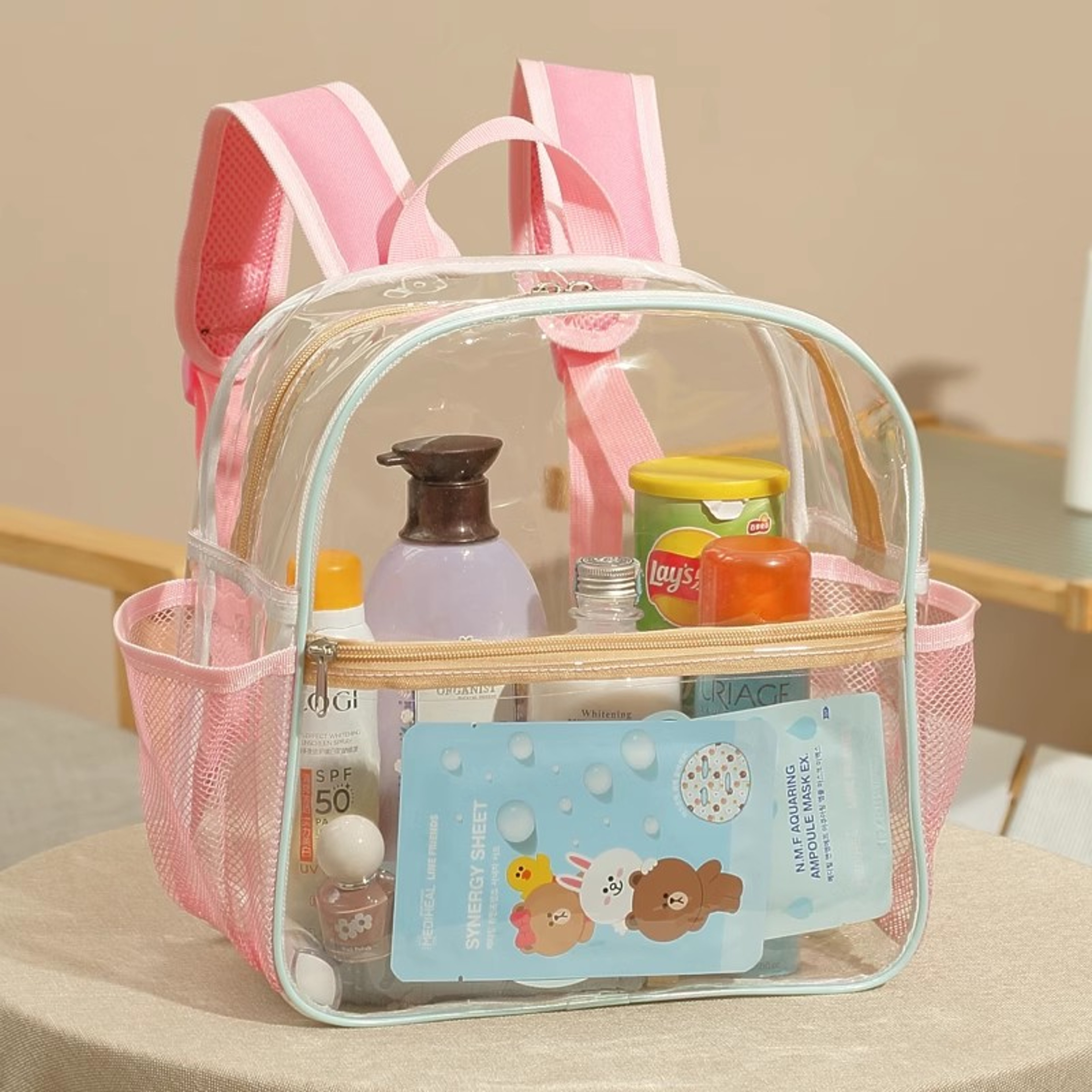 Clear Kids Backpack Transparent Waterproof PVC Bag For School Travel 0
