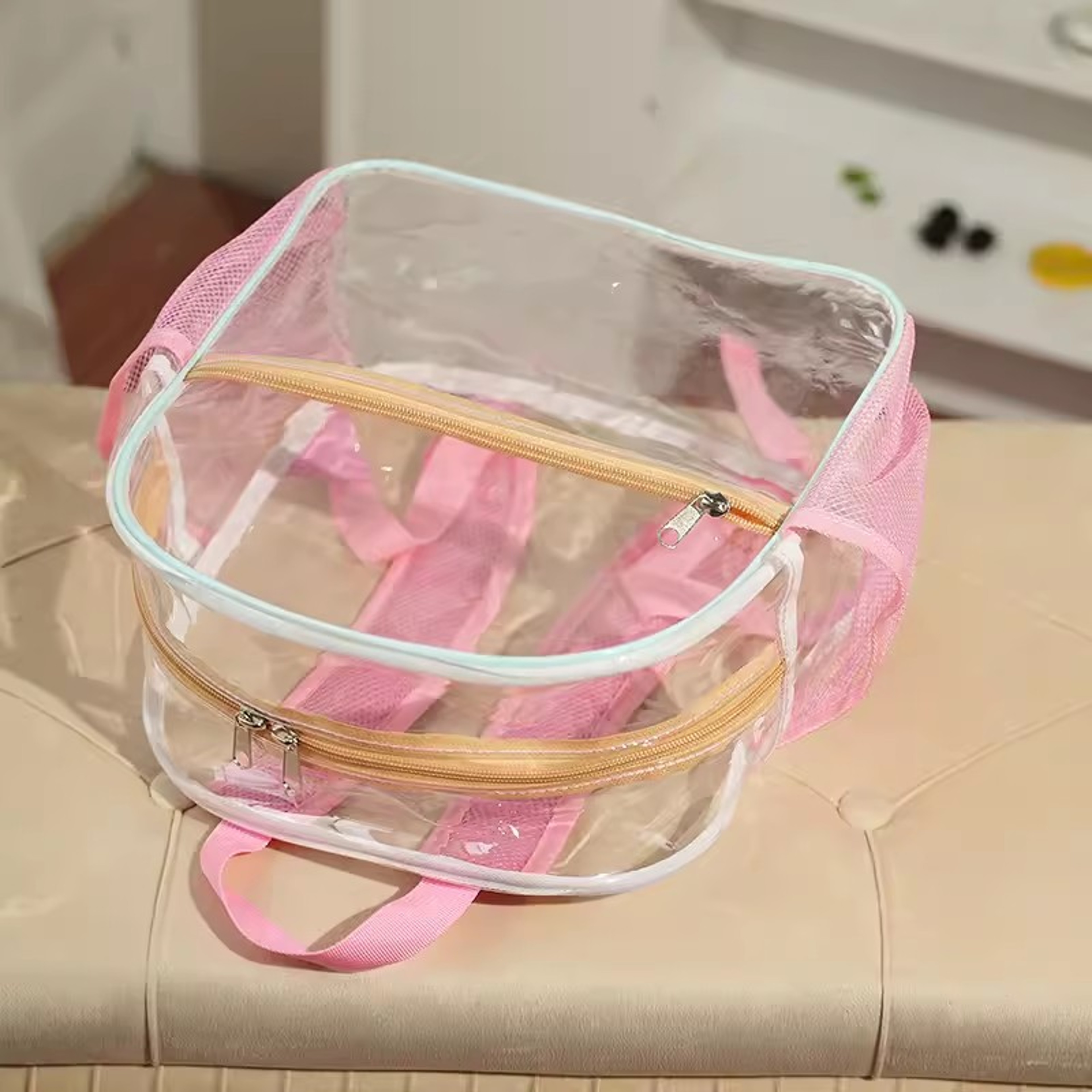 Clear Kids Backpack Transparent Waterproof PVC Bag For School Travel 2