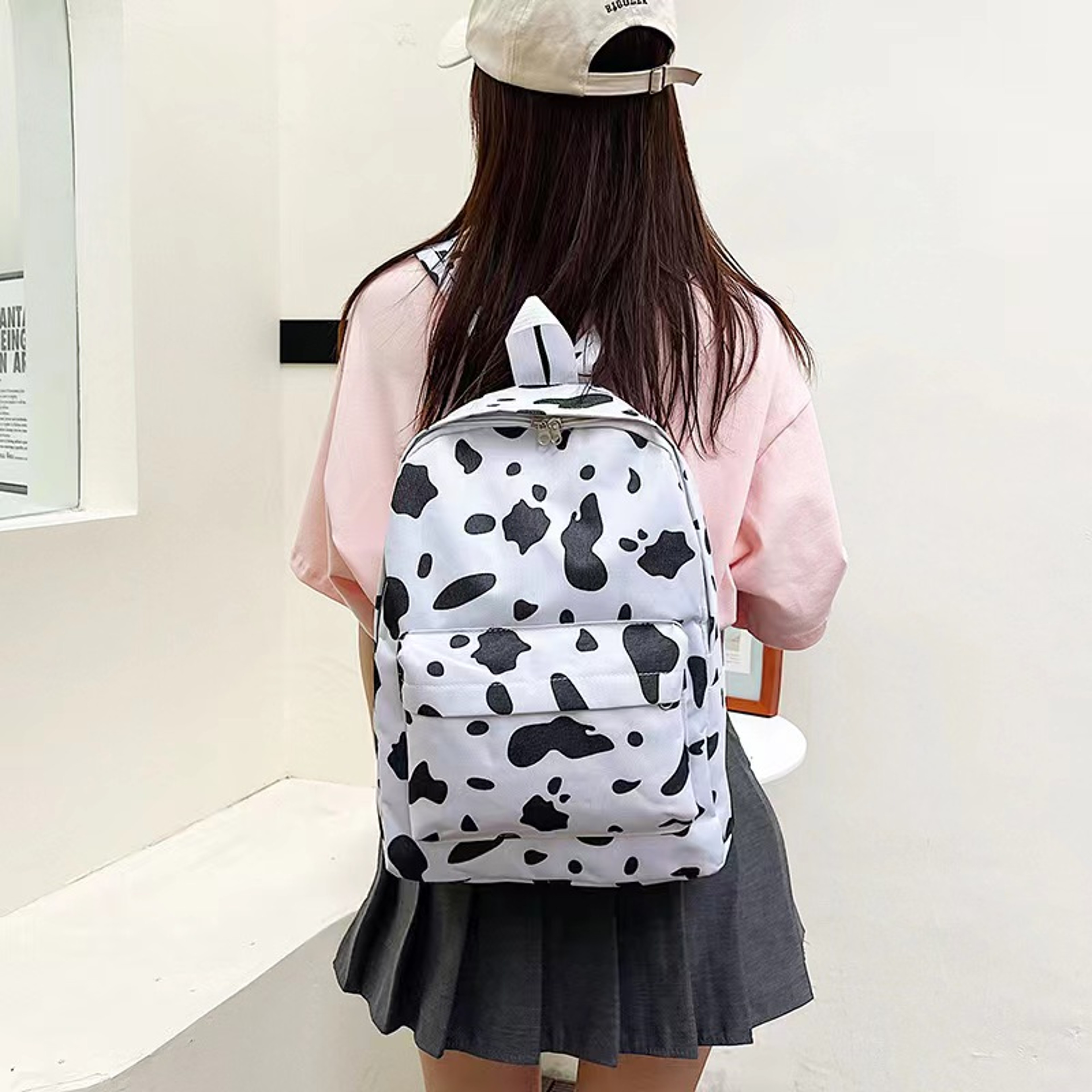 Cow Print Backpack For Kids Waterproof School Bag Cute Childrens Backpack 0