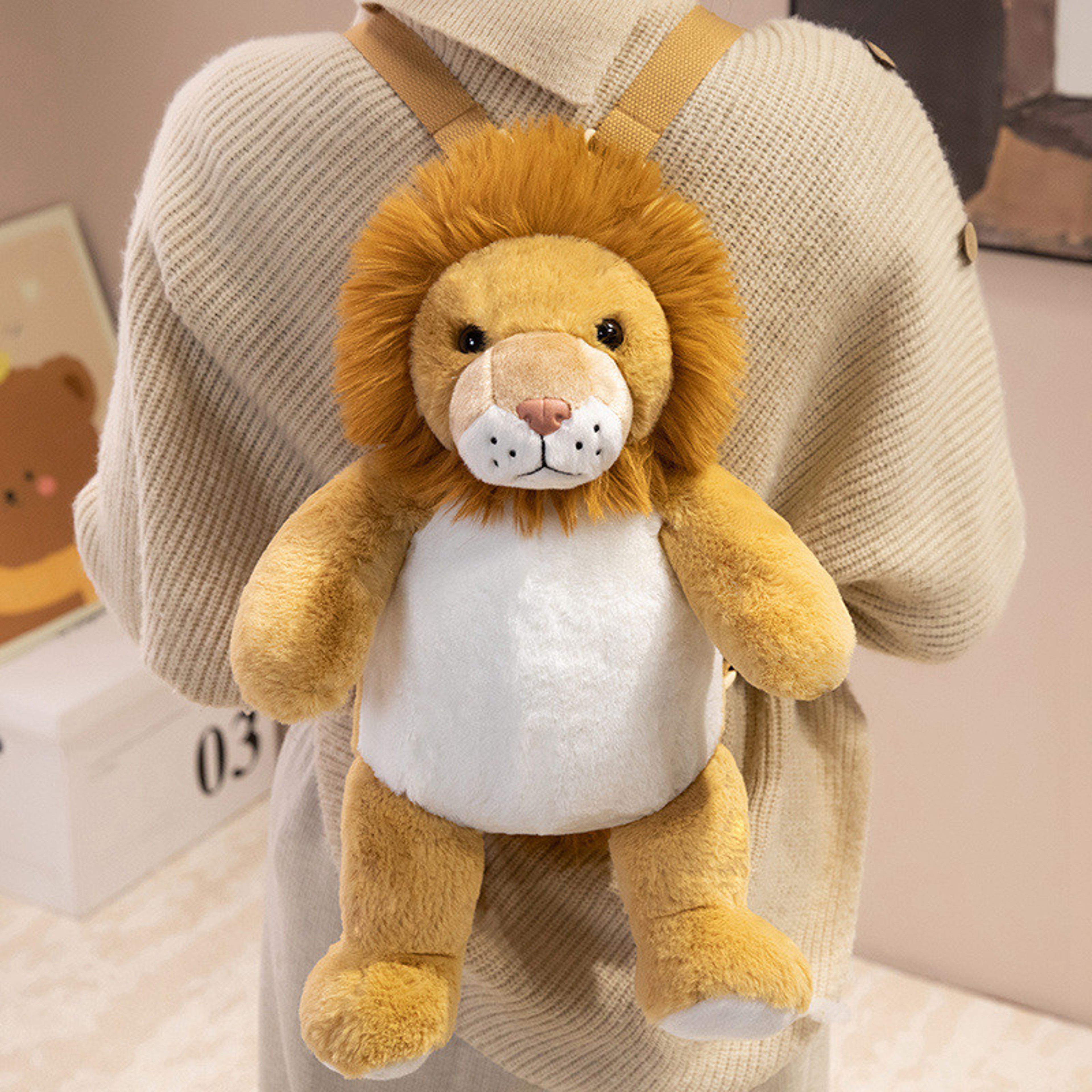 Plush Animal Backpack For Kids Soft Stuffed Animal Bag Cute School Travel Gift 8