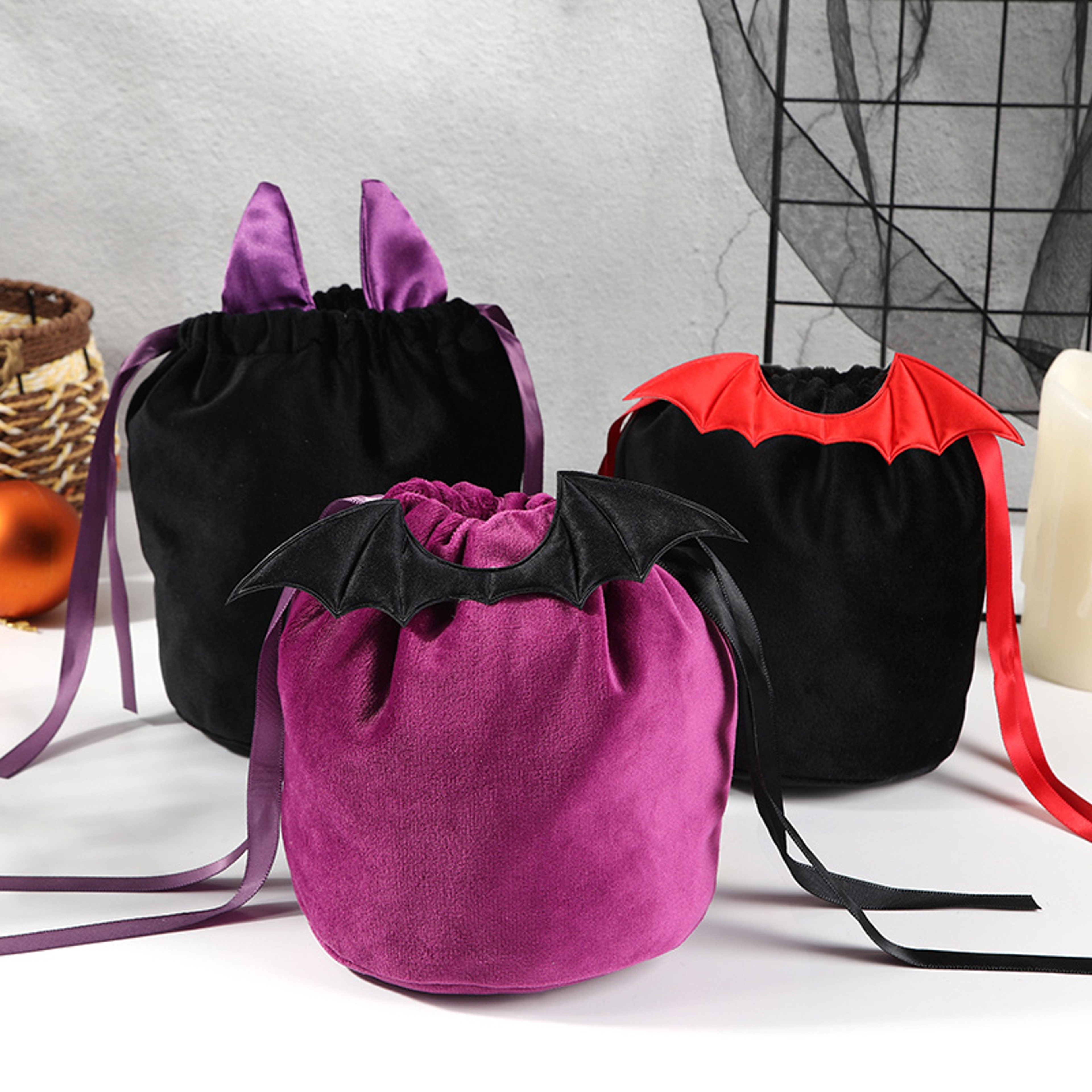 Bat Ears Halloween candy bag for Kids and Parties back to school backpack Trick or Treat Gift Tote – view 3