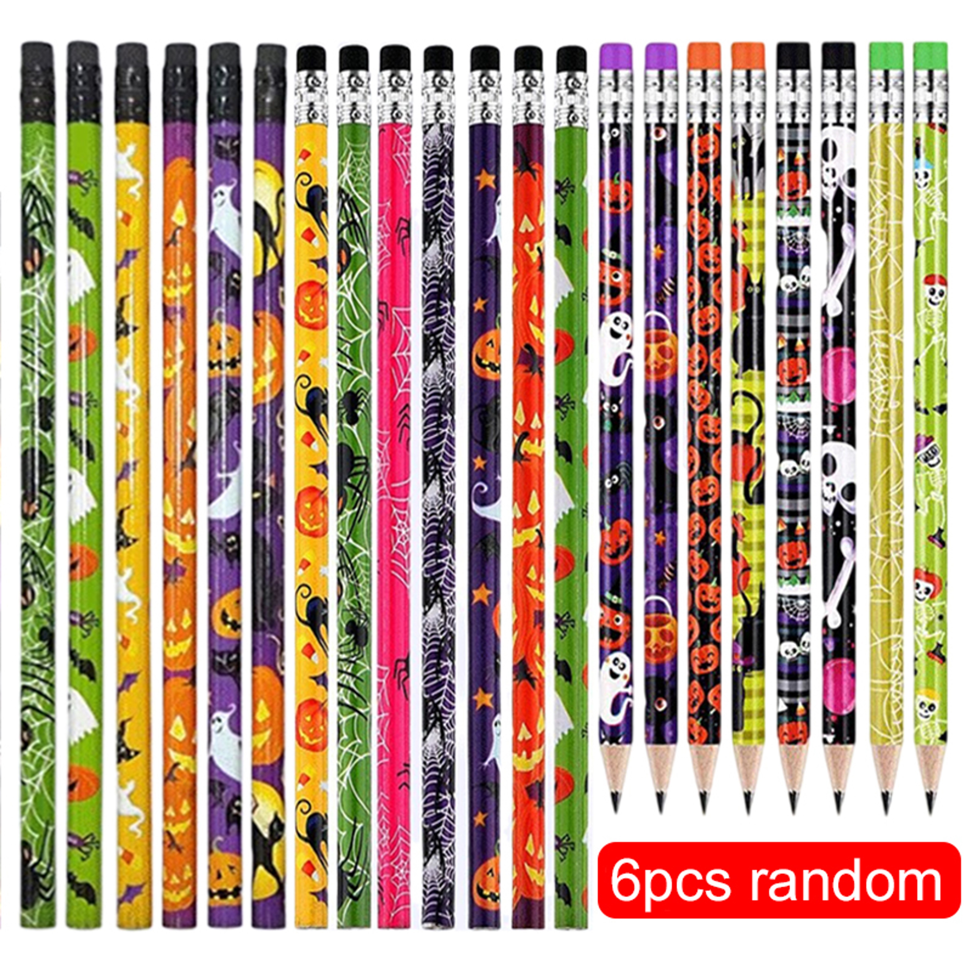 Spooky Back To School Backpack Halloween Wooden Pencils For Kids Party Favors  School Stationery 6