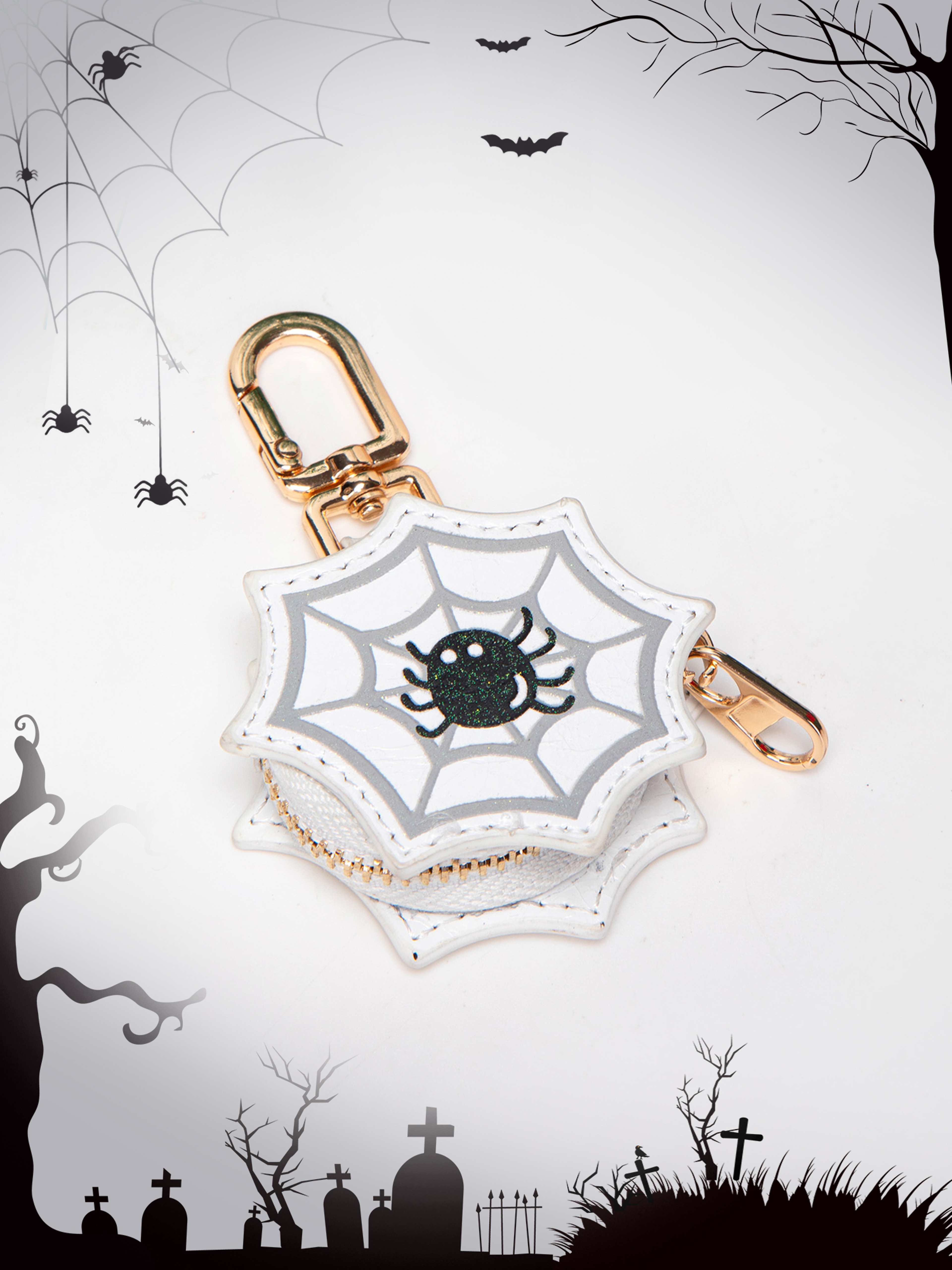 Halloween Mini Bag Charm PU Leather Keychain Cute Halloween Bag Accessory Gift – view 5