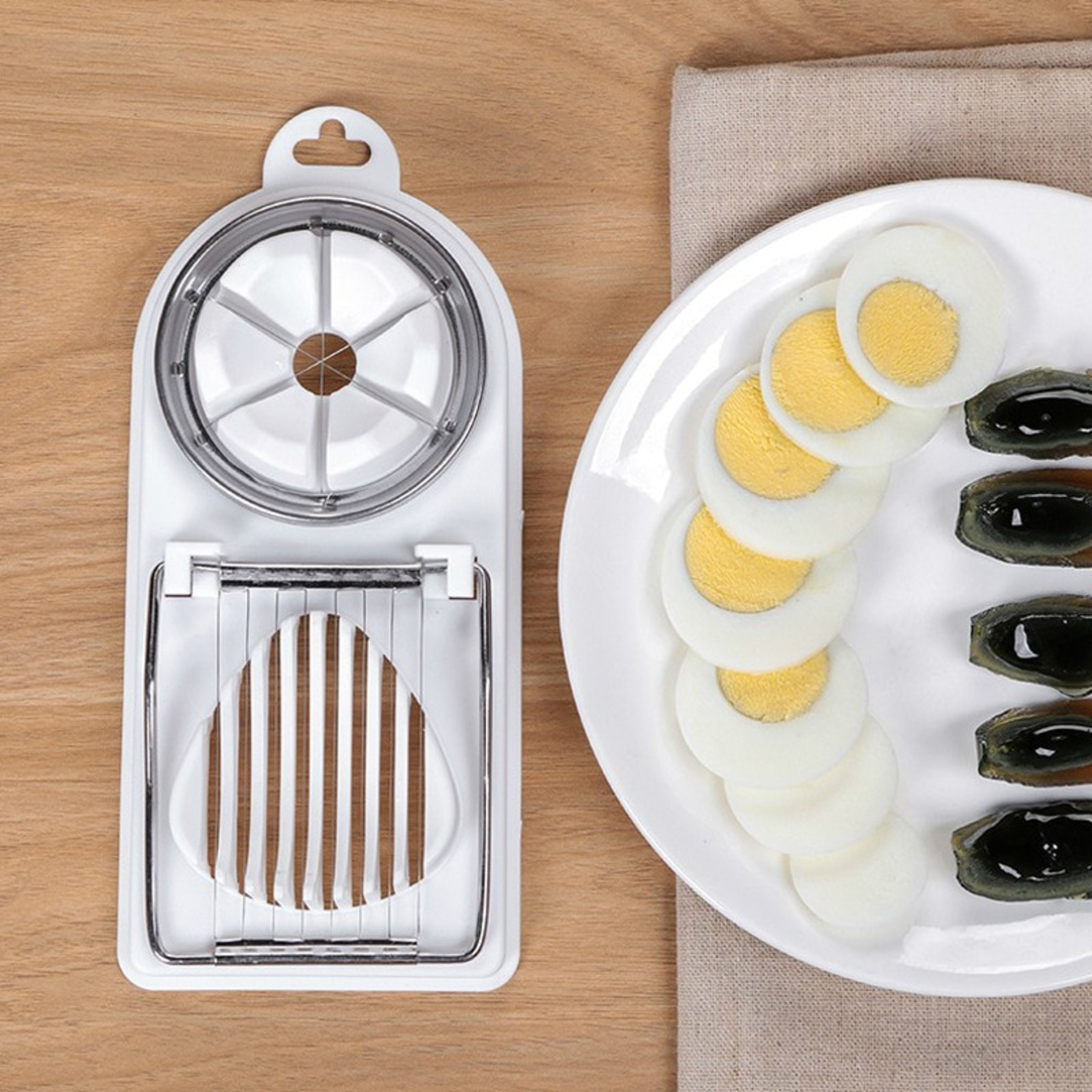 Multifunctional Stainless Steel Egg Slicer Two In One Egg Cutting Tool Kitchen Gadget 1