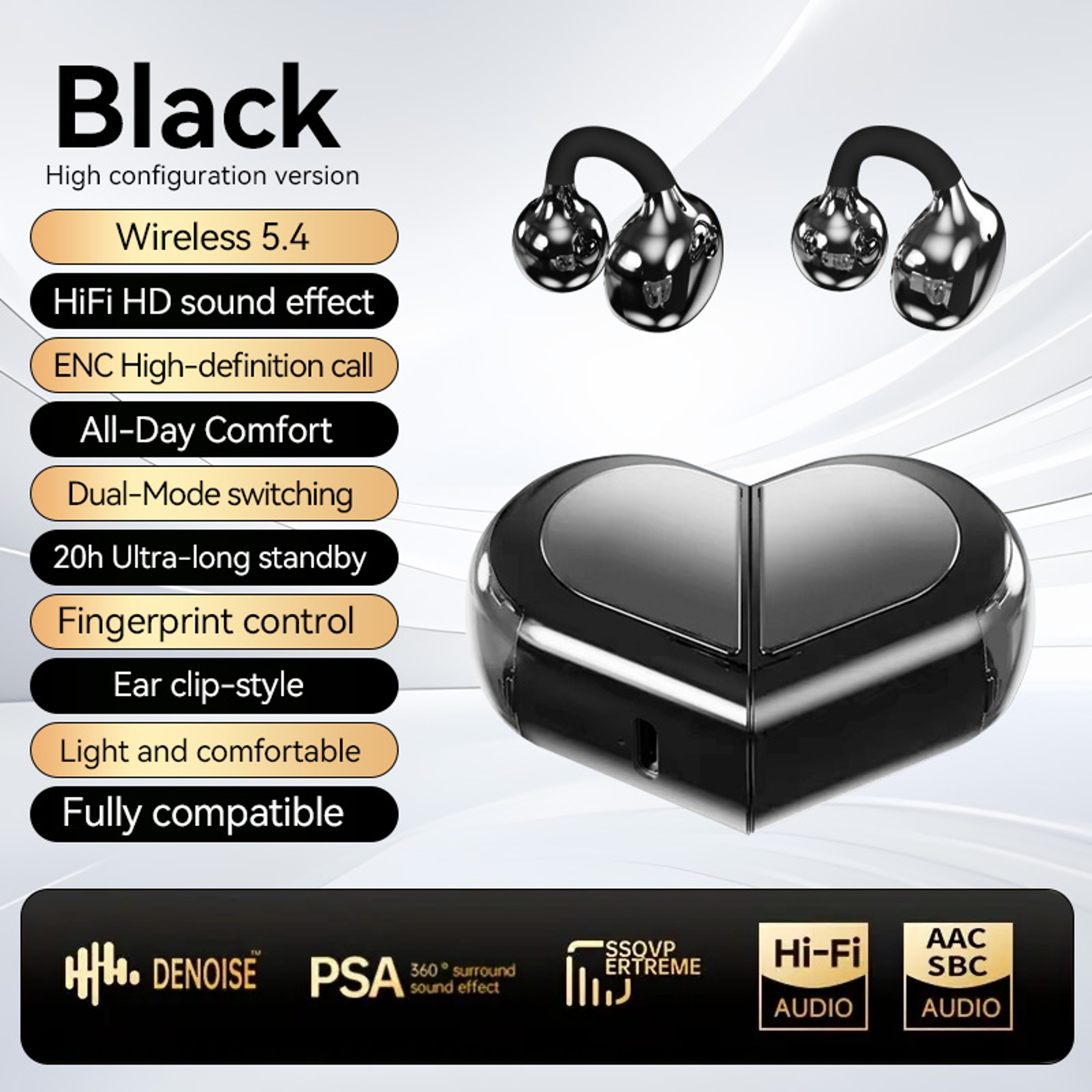 Heart Shaped Wireless Bluetooth Earbuds With Touch Control Stereo Sound For Girls 9
