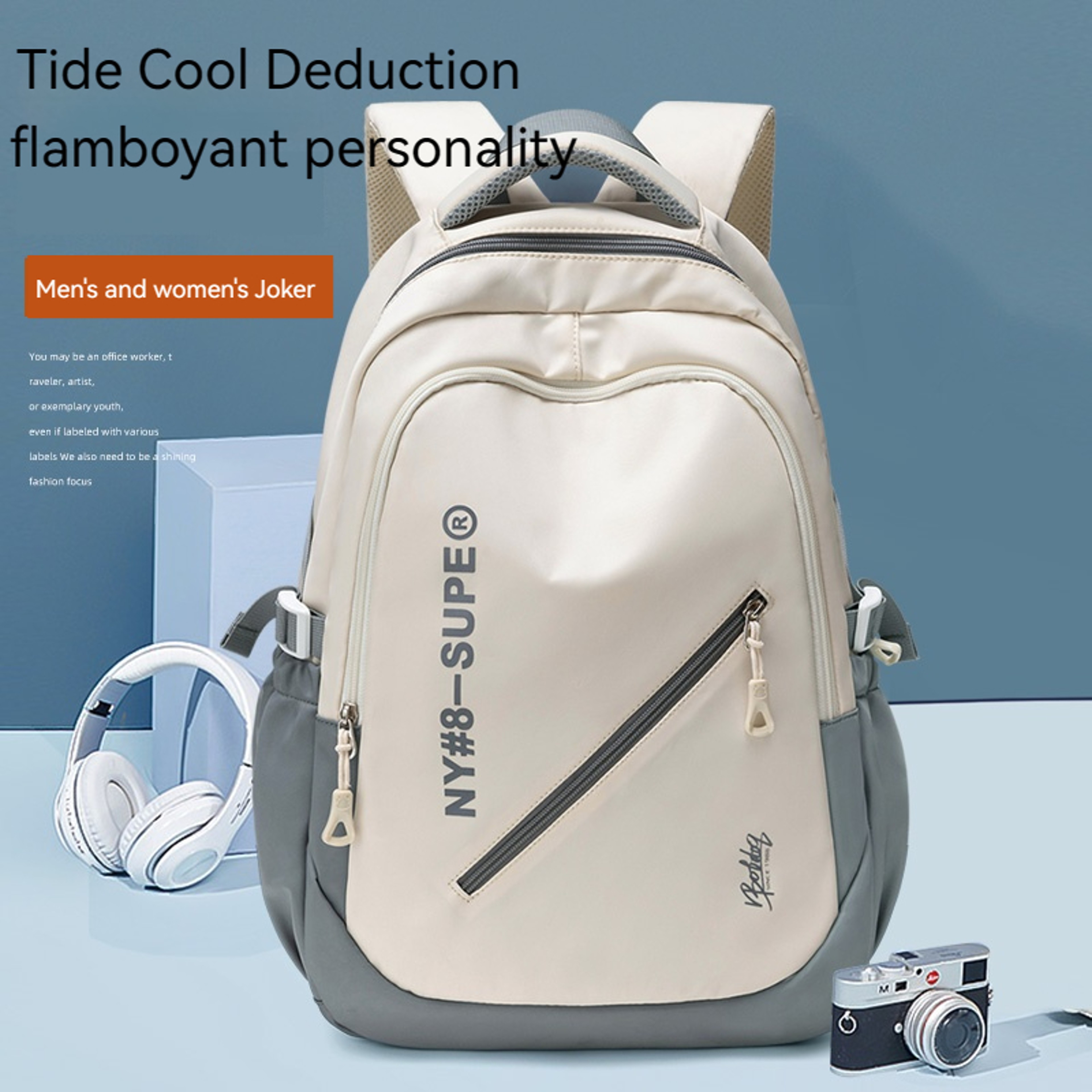 Large Capacity Canvas Travel Backpack Lightweight Waterproof Laptop Backpack 1
