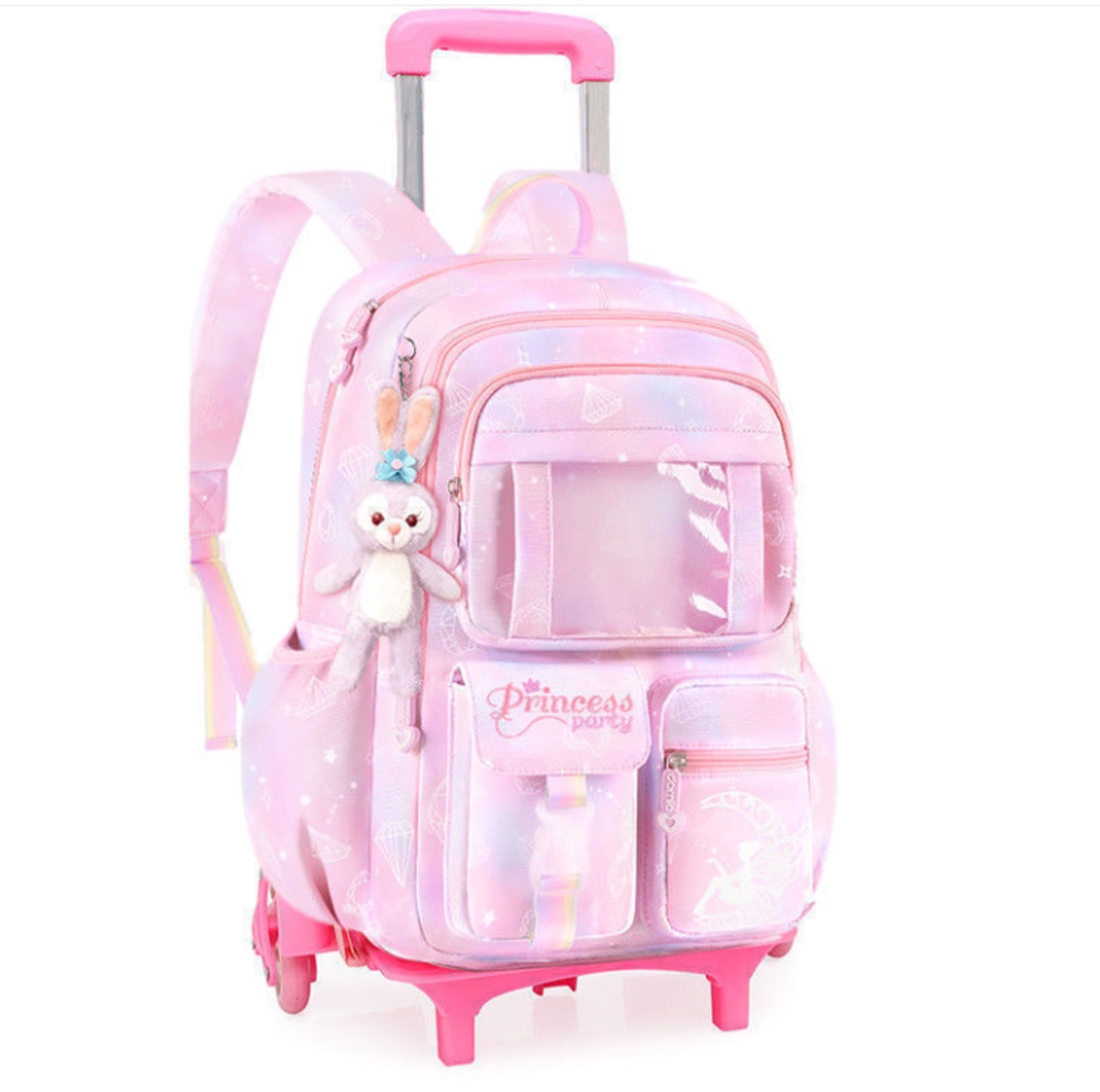Cute Rolling Backpack For Girls Kids Wheeled School Trolley Bag 2