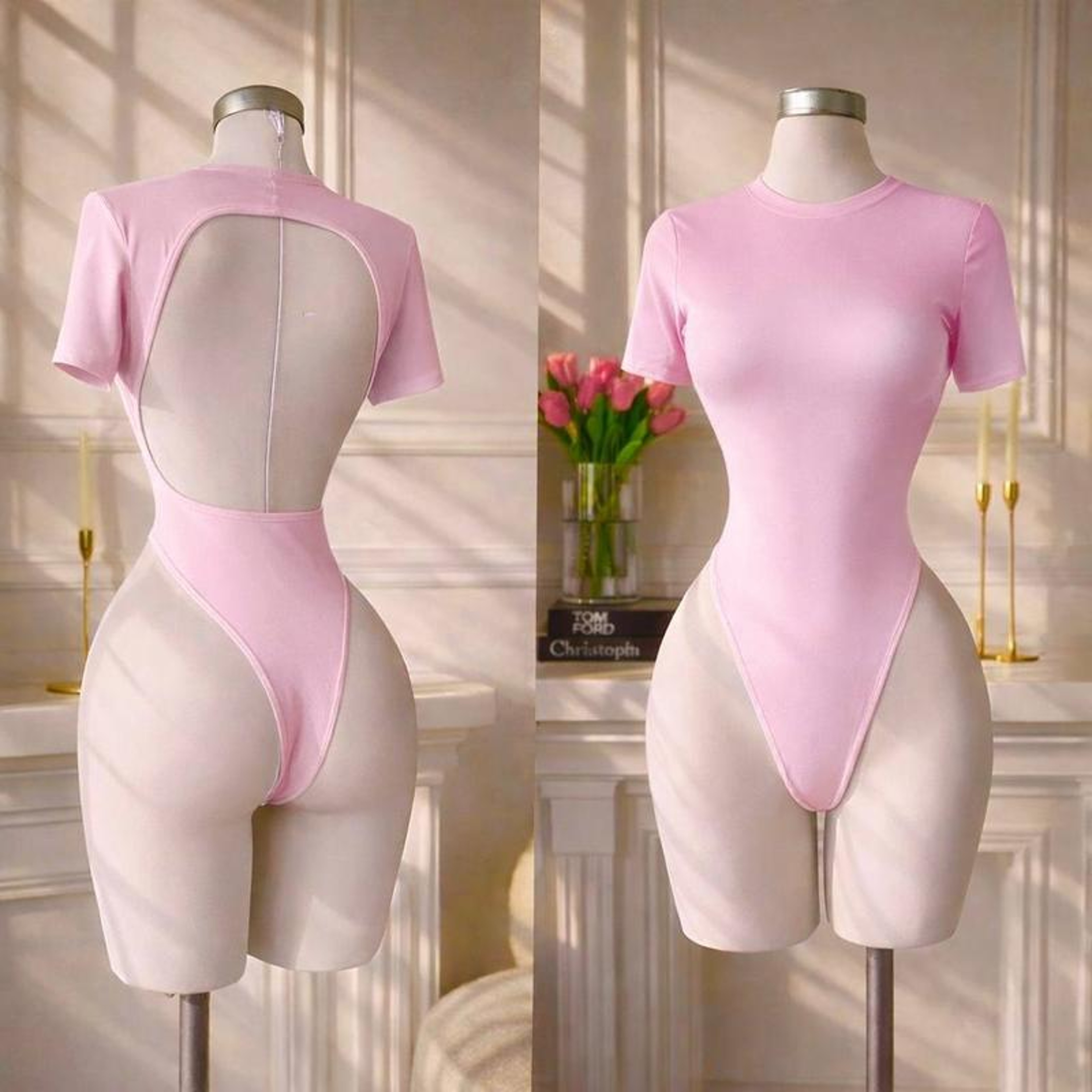 Womens Backless Bodysuit Seamless Comfortable Fit Basic Solid Color 6