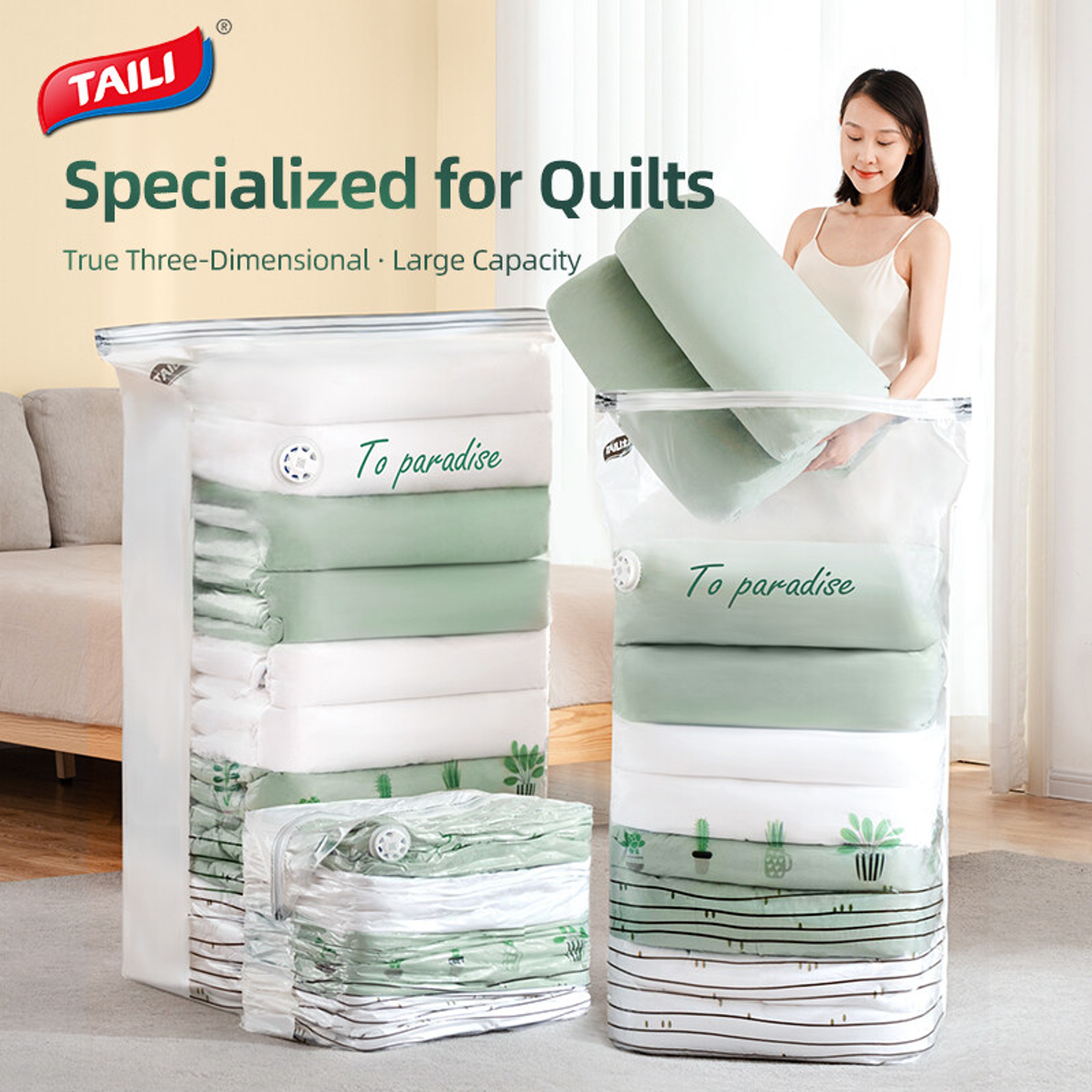 Cube Vacuum Storage Bags Large Space Saving Bags For Clothes Blankets Comforters 1