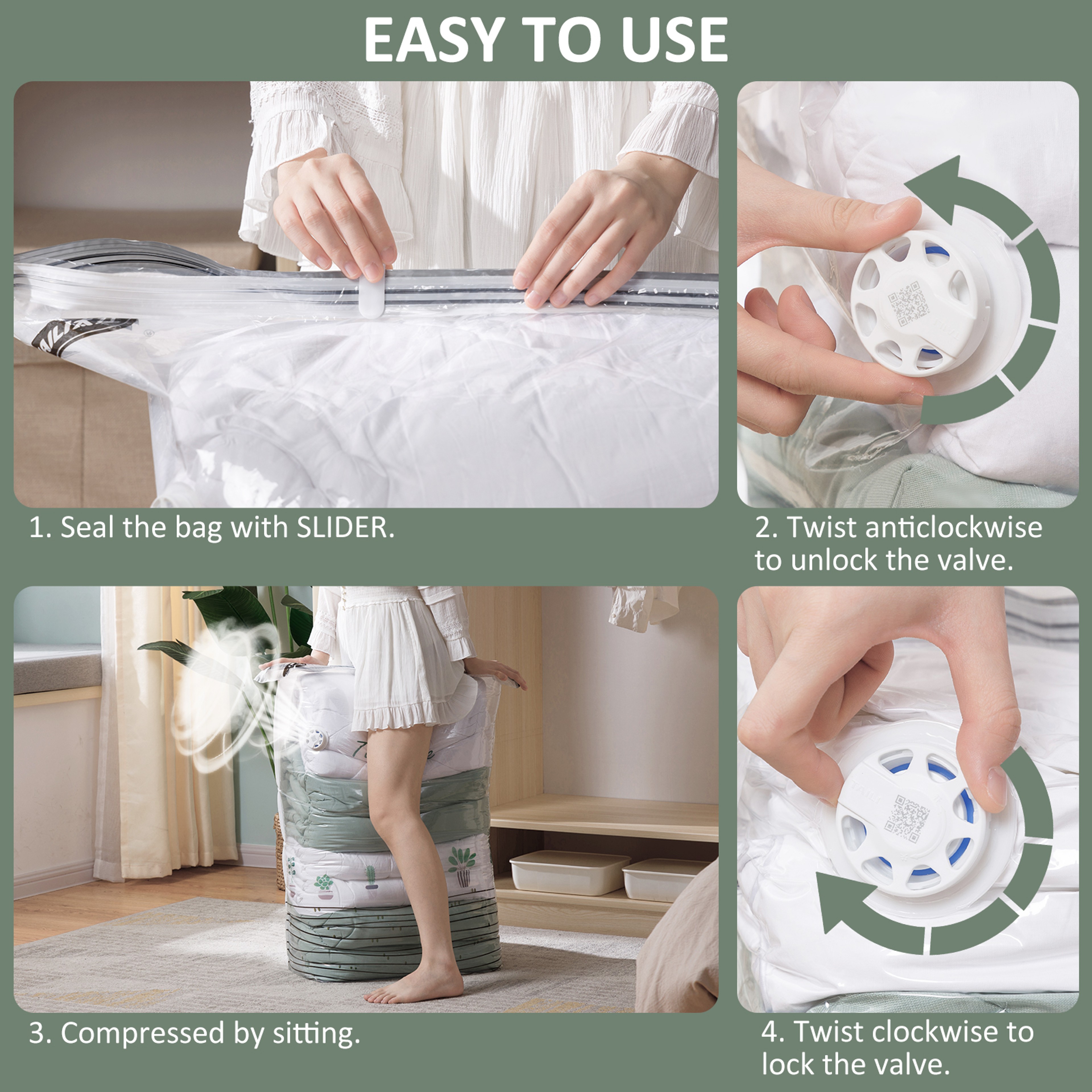 Cube Vacuum Storage Bags Large Space Saving Bags For Clothes Blankets Comforters 4