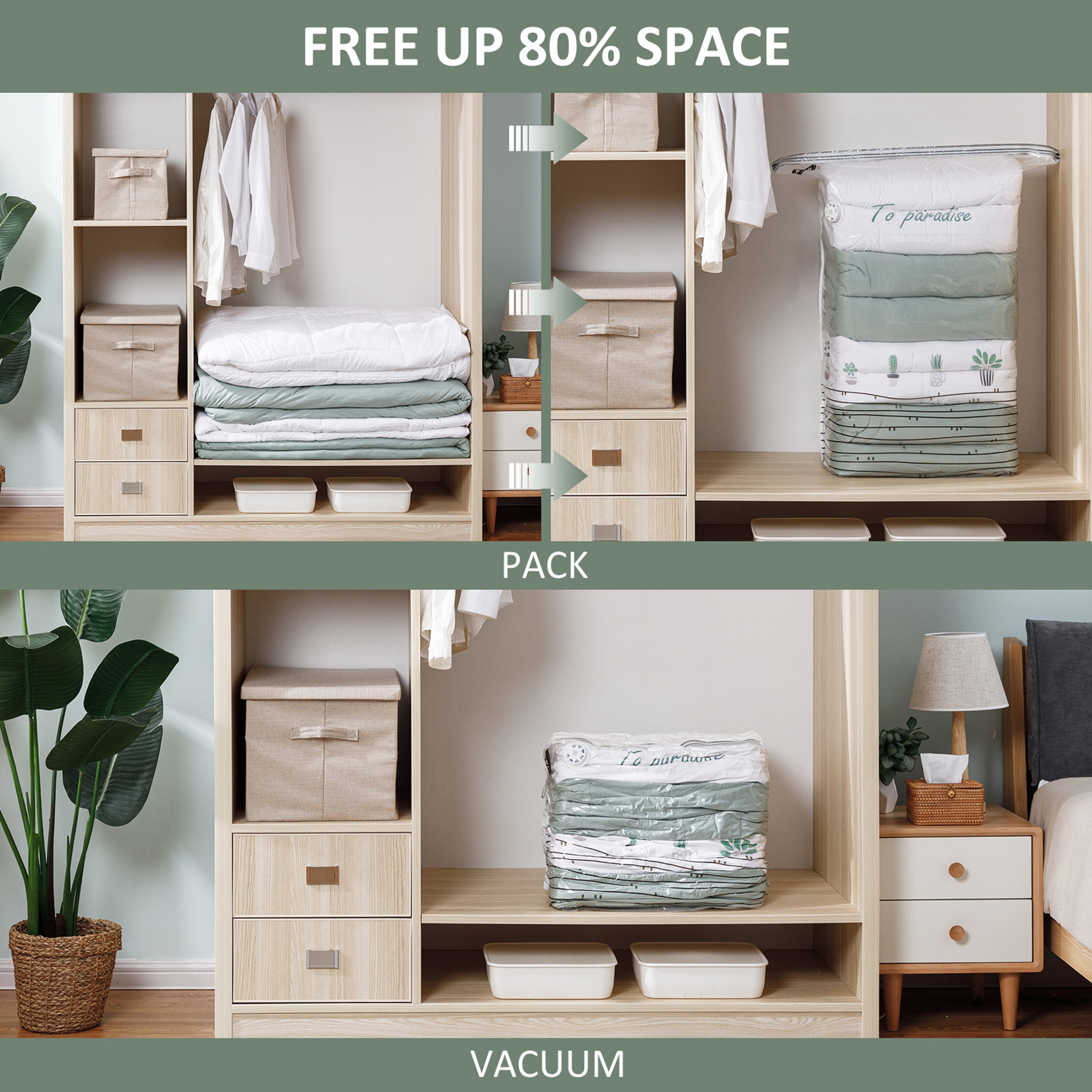 Cube Vacuum Storage Bags Large Space Saving Bags For Clothes Blankets Comforters 5