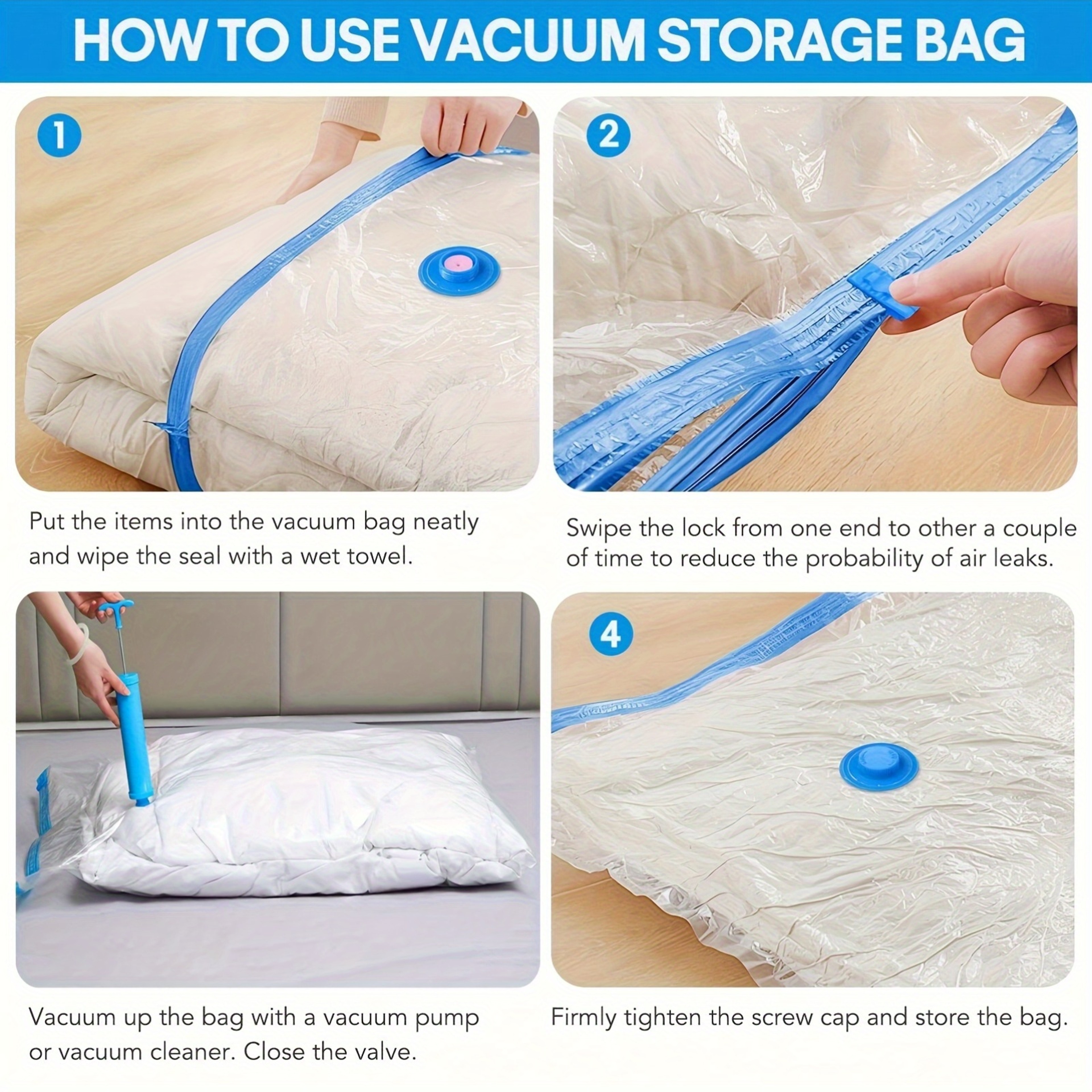 Space Saving Vacuum Storage Bags Thickened Clothes And Quilt Organizer Bags 4