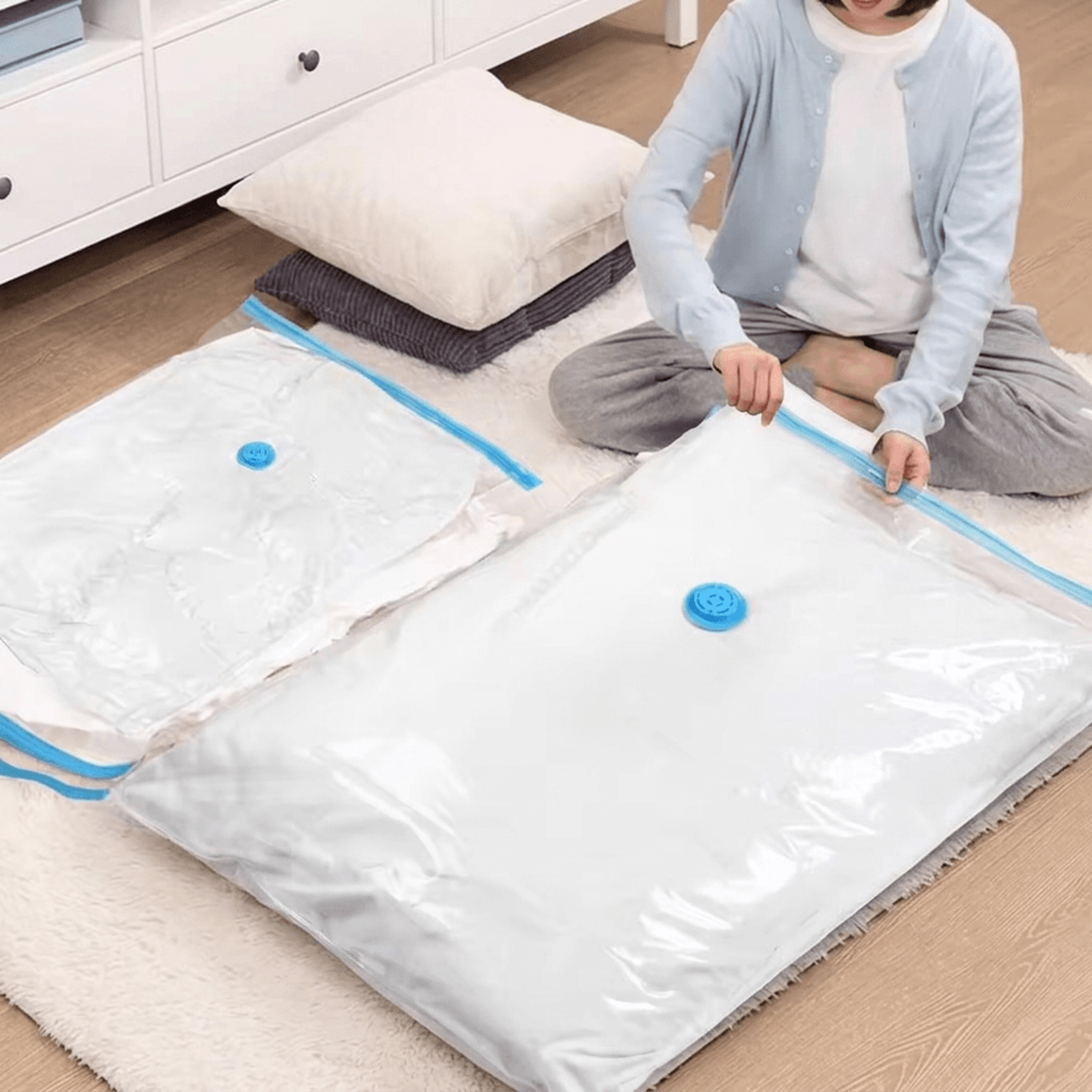 Space Saving Vacuum Storage Bags Thickened Clothes And Quilt Organizer Bags 0