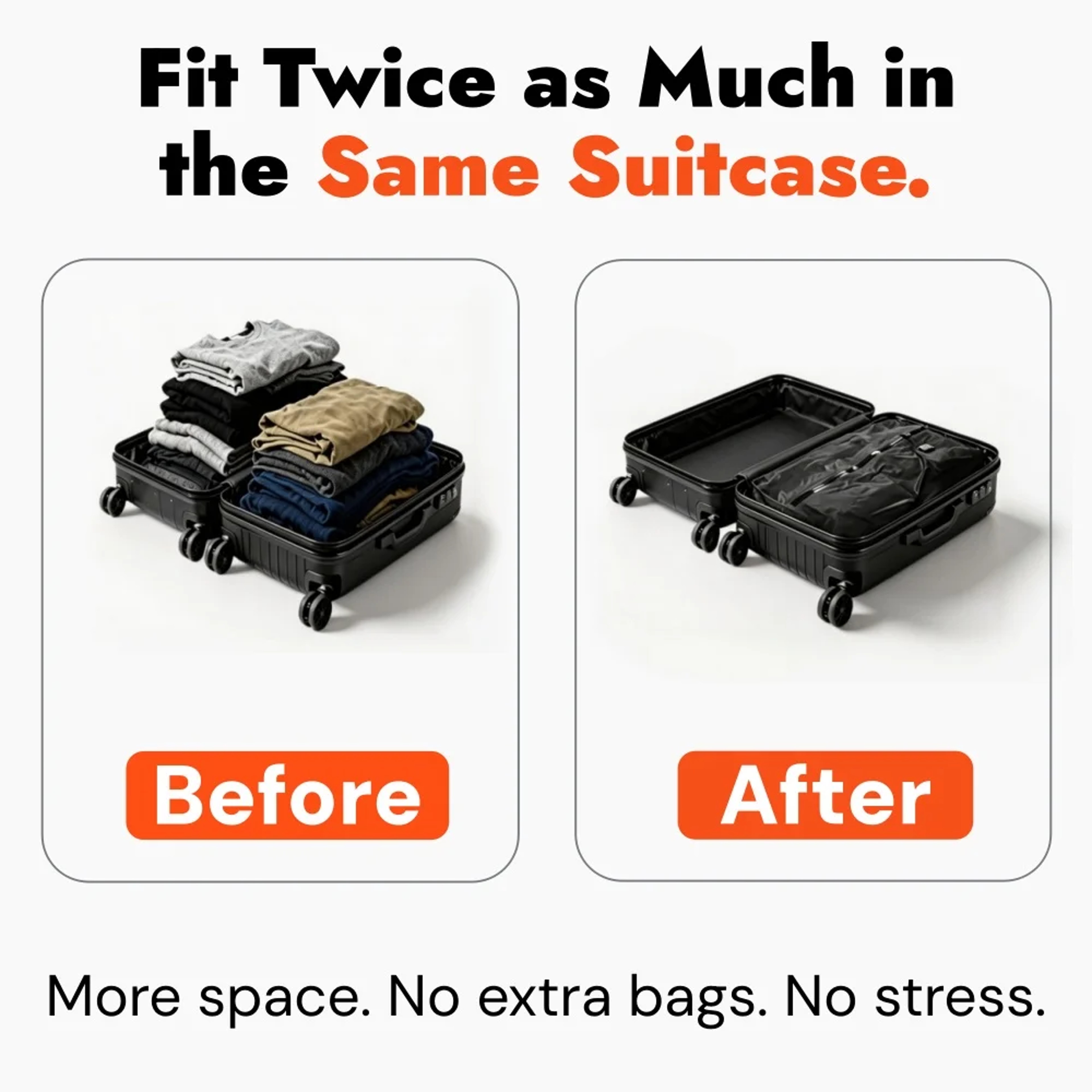 TPU Travel Vacuum Bags Waterproof Compression Packing Cubes For Luggage Storage 3