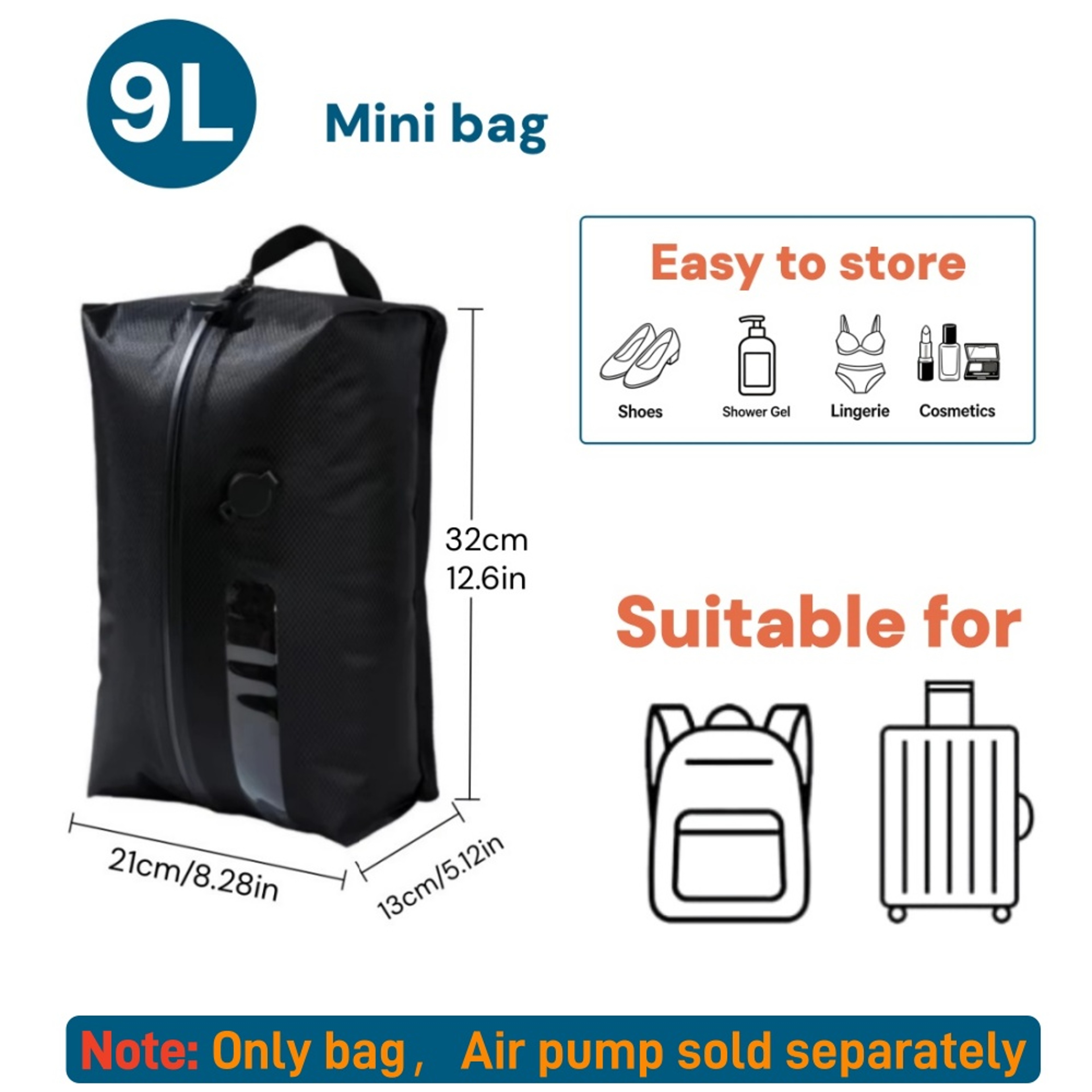 TPU Travel Vacuum Bags Waterproof Compression Packing Cubes For Luggage Storage 8