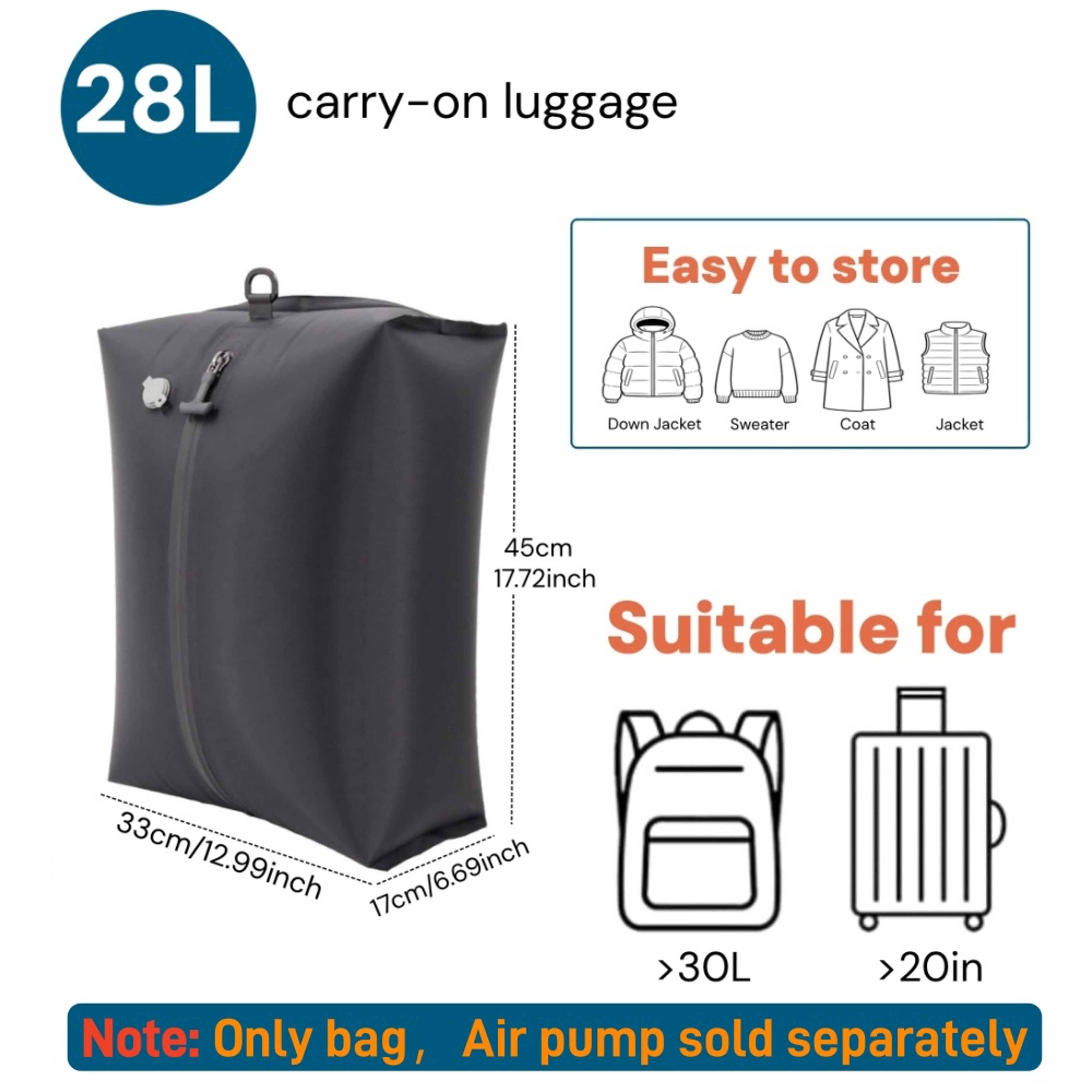 TPU Travel Vacuum Bags Waterproof Compression Packing Cubes For Luggage Storage 7