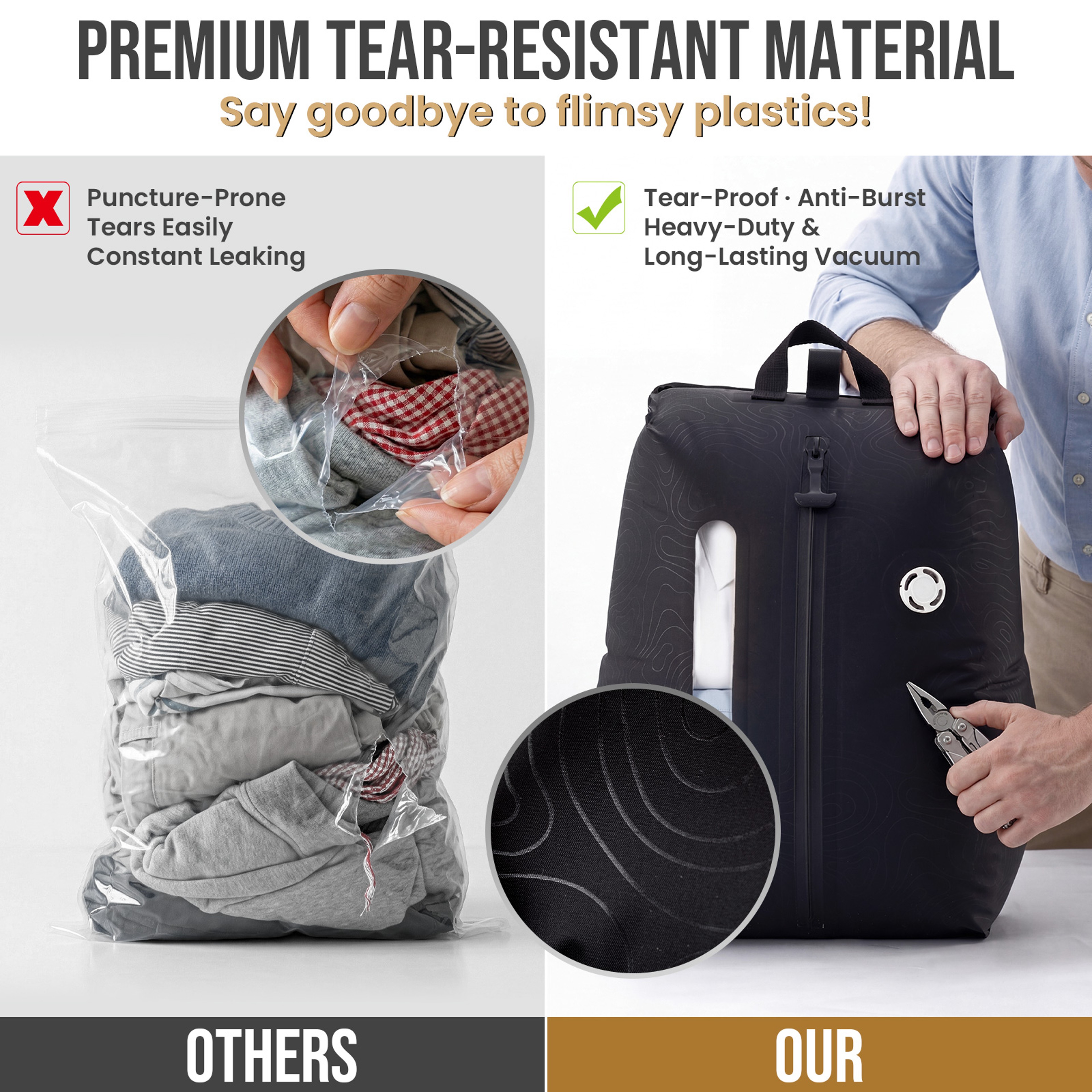 Wireless Pump Travel Vacuum Storage Bags For Clothes Compression And Suitcase Organization 2