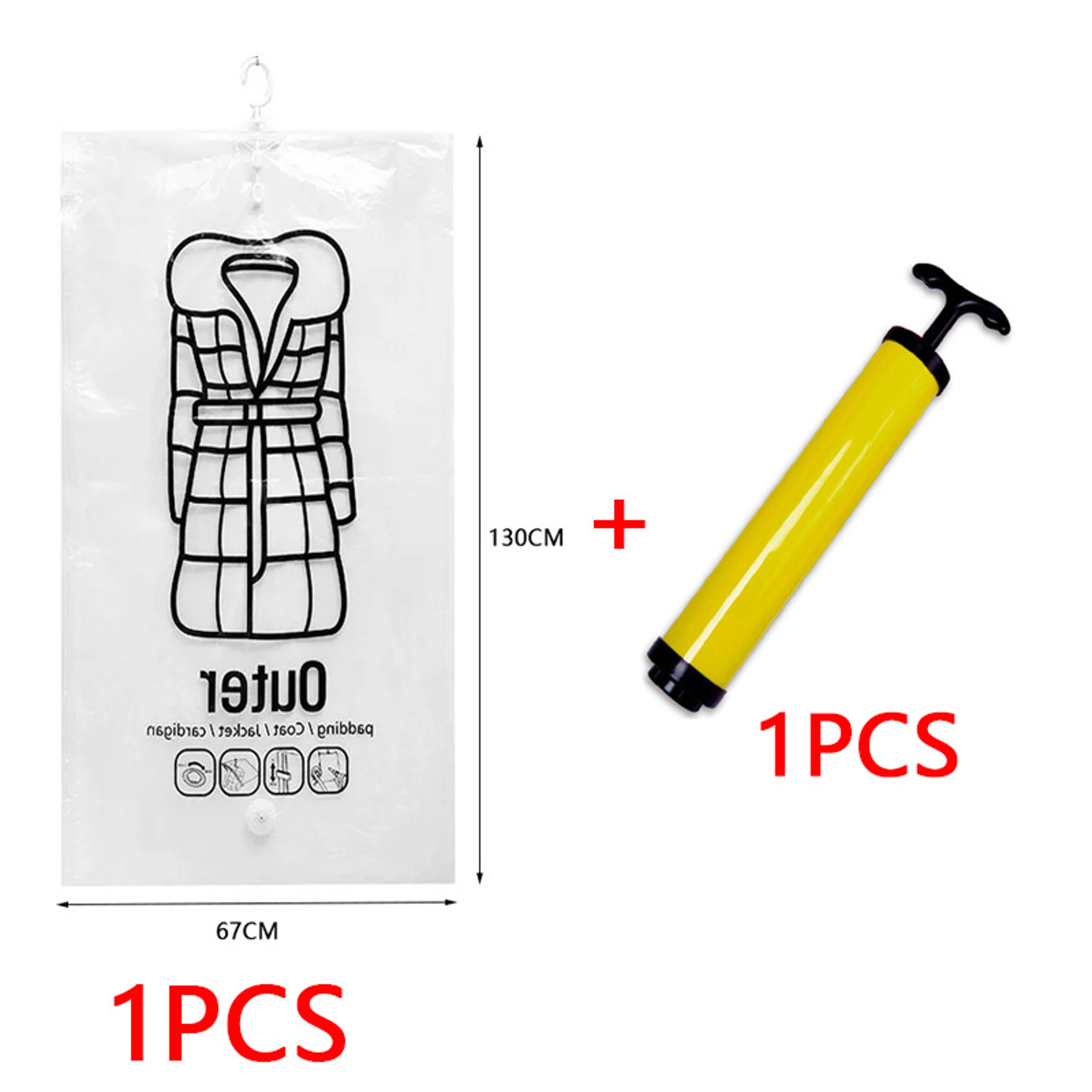 Hanging Vacuum Storage Bags Space Saving Clothes Compression Covers For Closet Organization 5