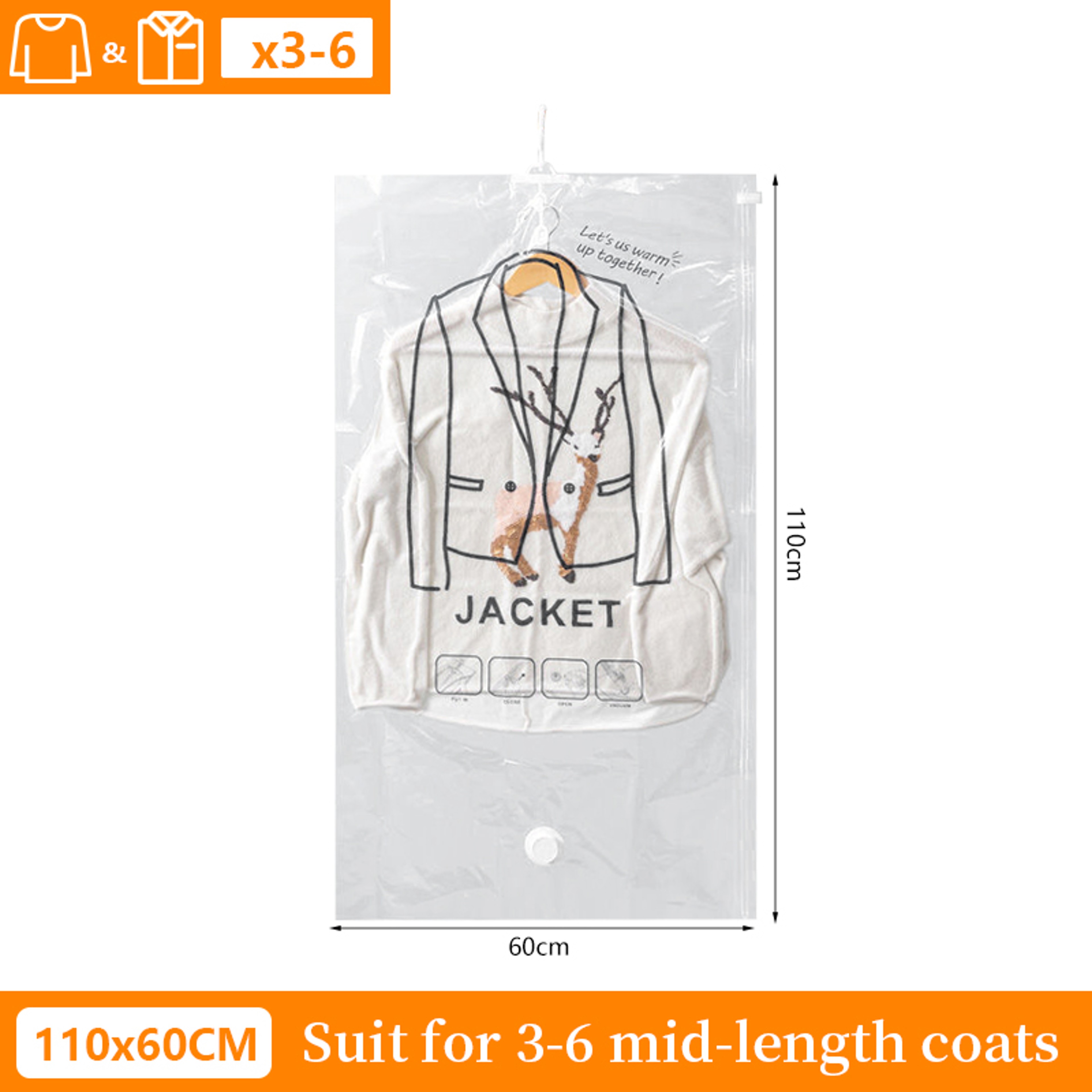 Hanging Vacuum Storage Bags For Clothes Space Saving Wardrobe Organizer 7