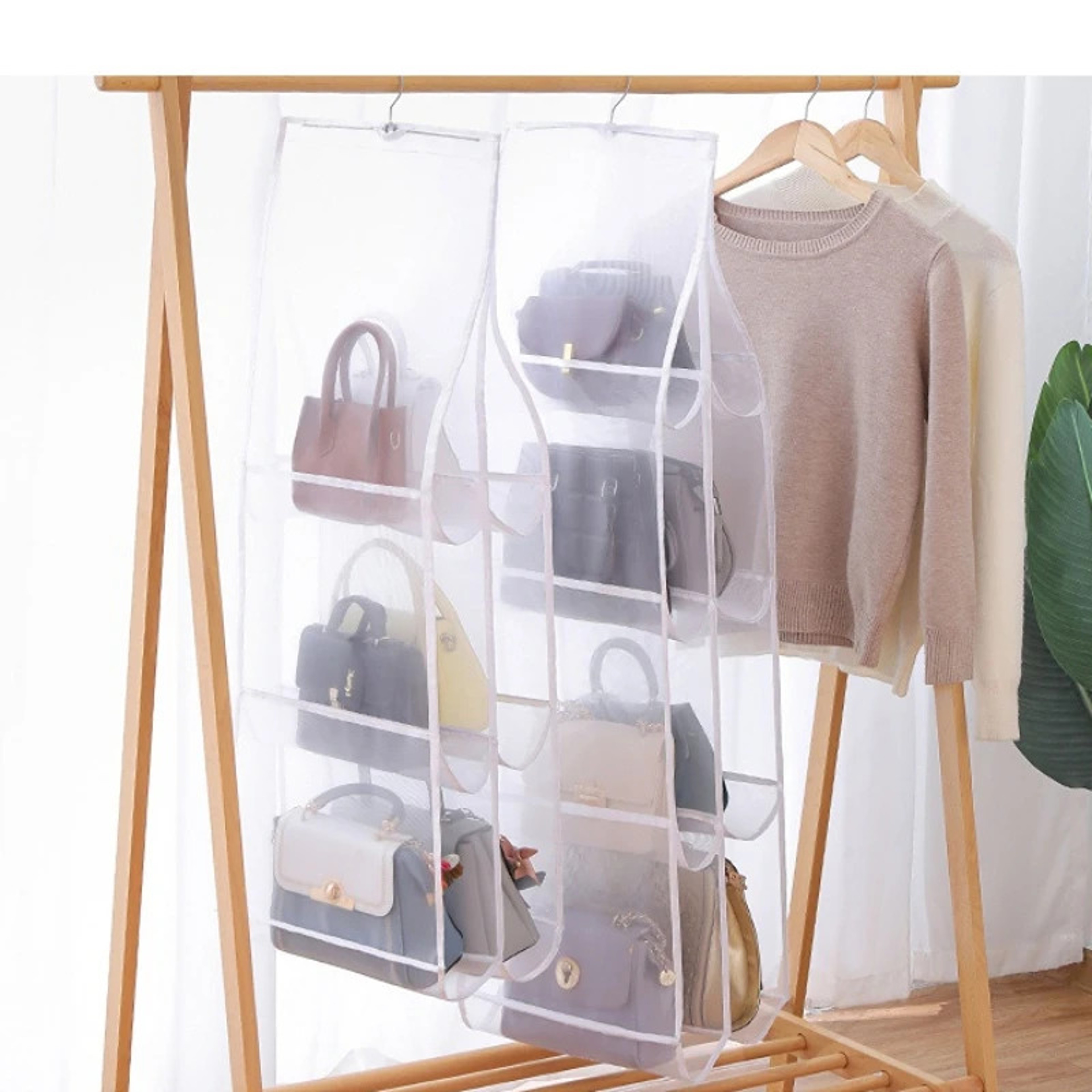 Layer Hanging Storage Bag Transparent Dustproof Wardrobe Organizer 1