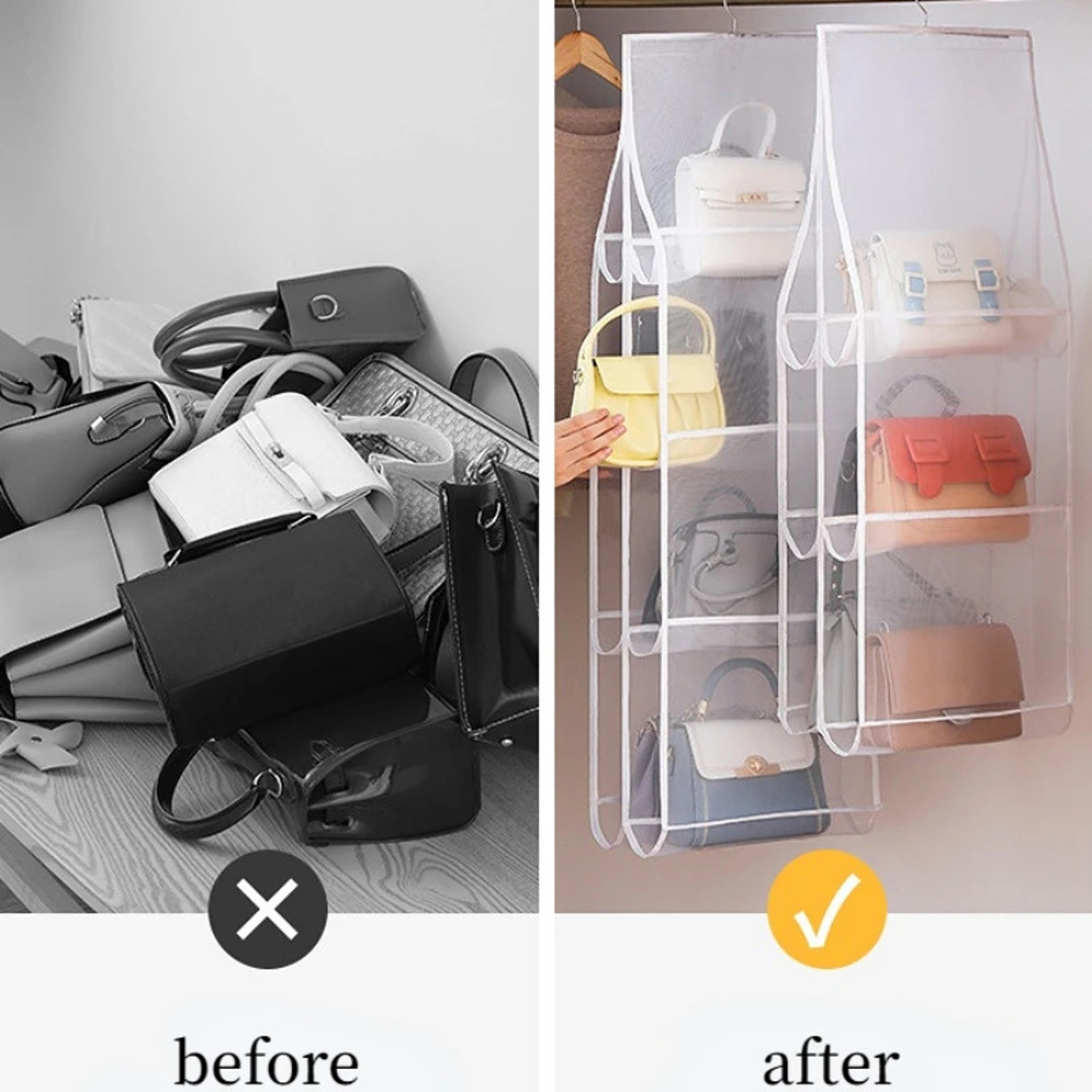 Layer Hanging Storage Bag Transparent Dustproof Wardrobe Organizer 5