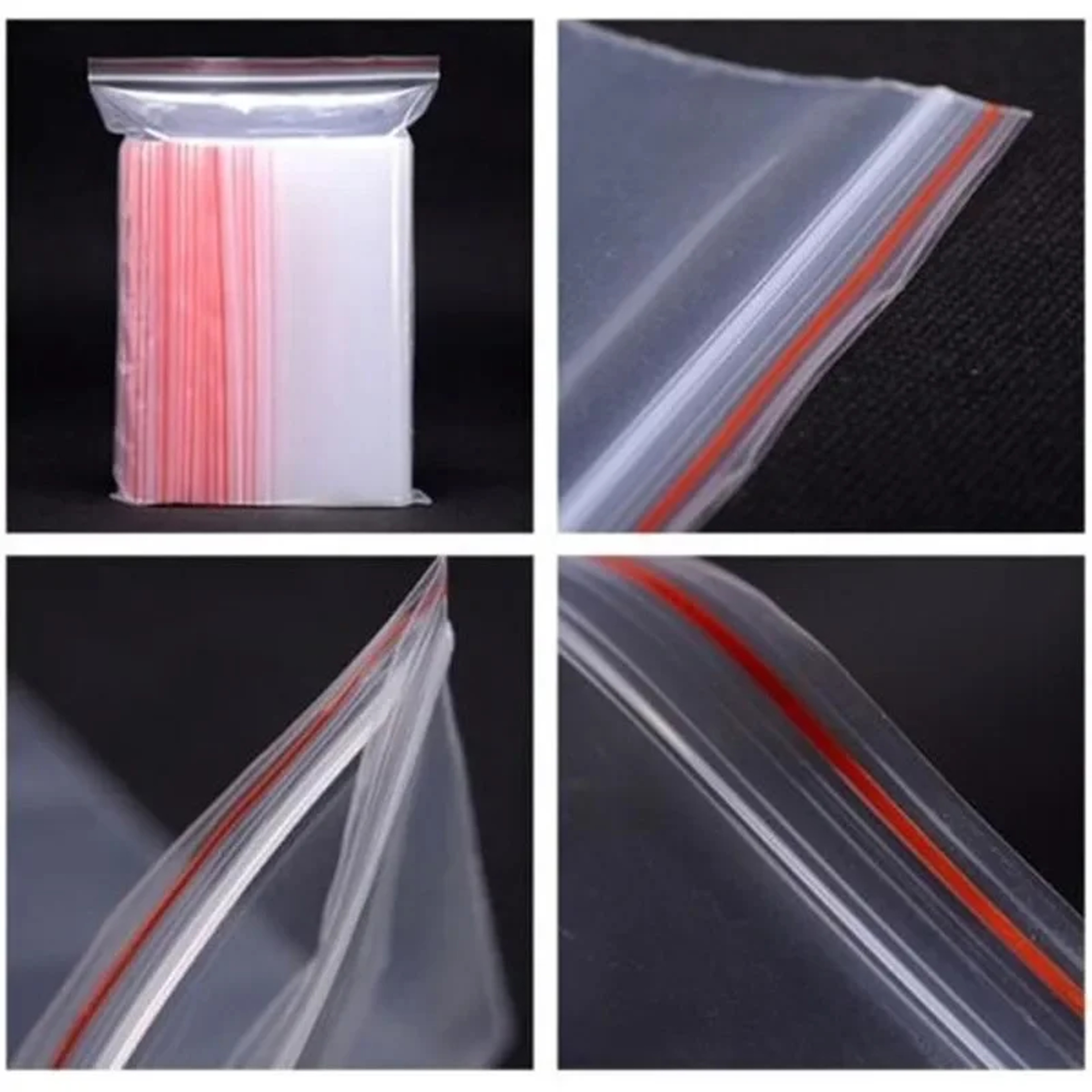 Reusable Resealable Plastic Bags Clear Food Storage Zip Lock Bags 3