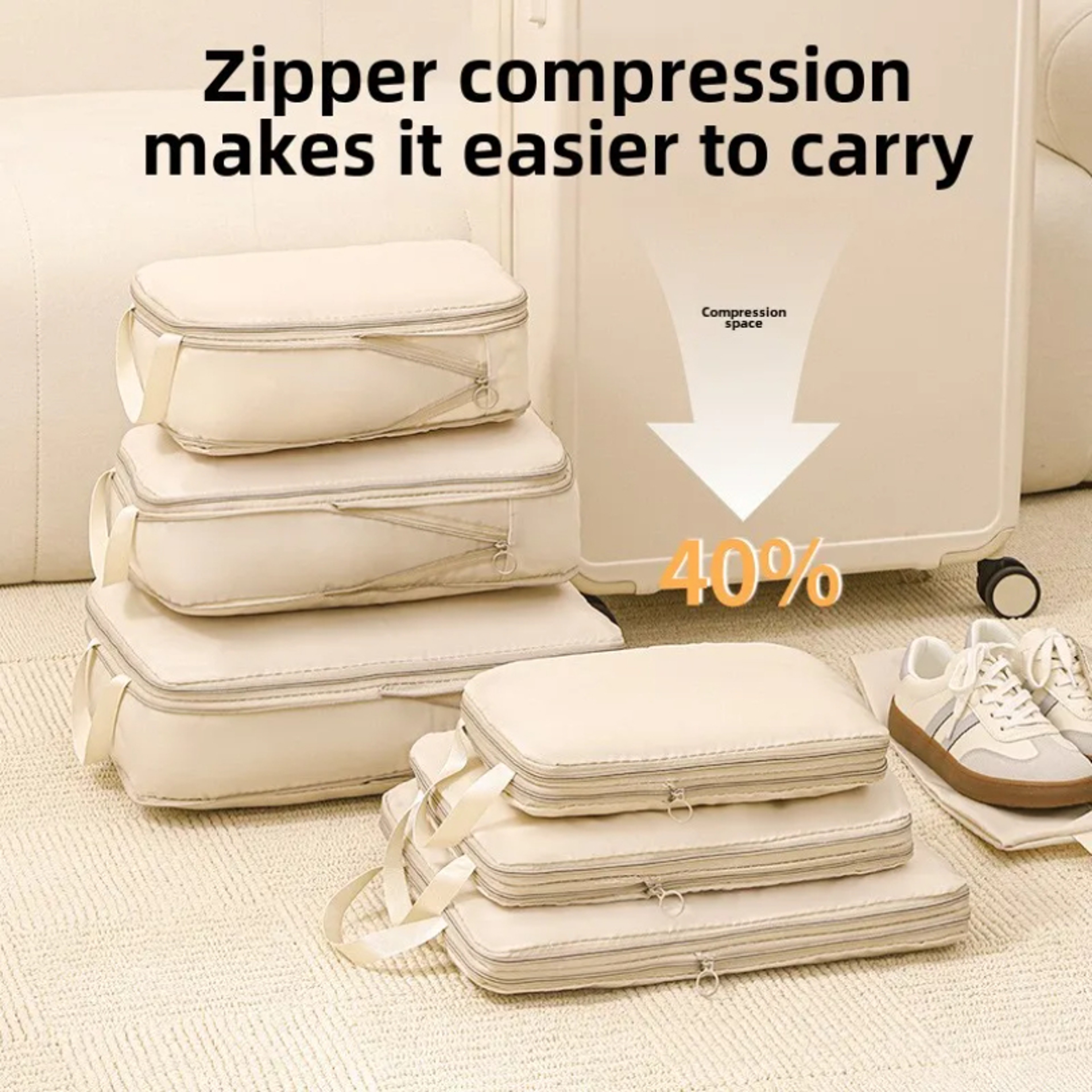 Compression Packing Cubes Travel Organizers For Suitcase Space Saving Luggage Bags 1