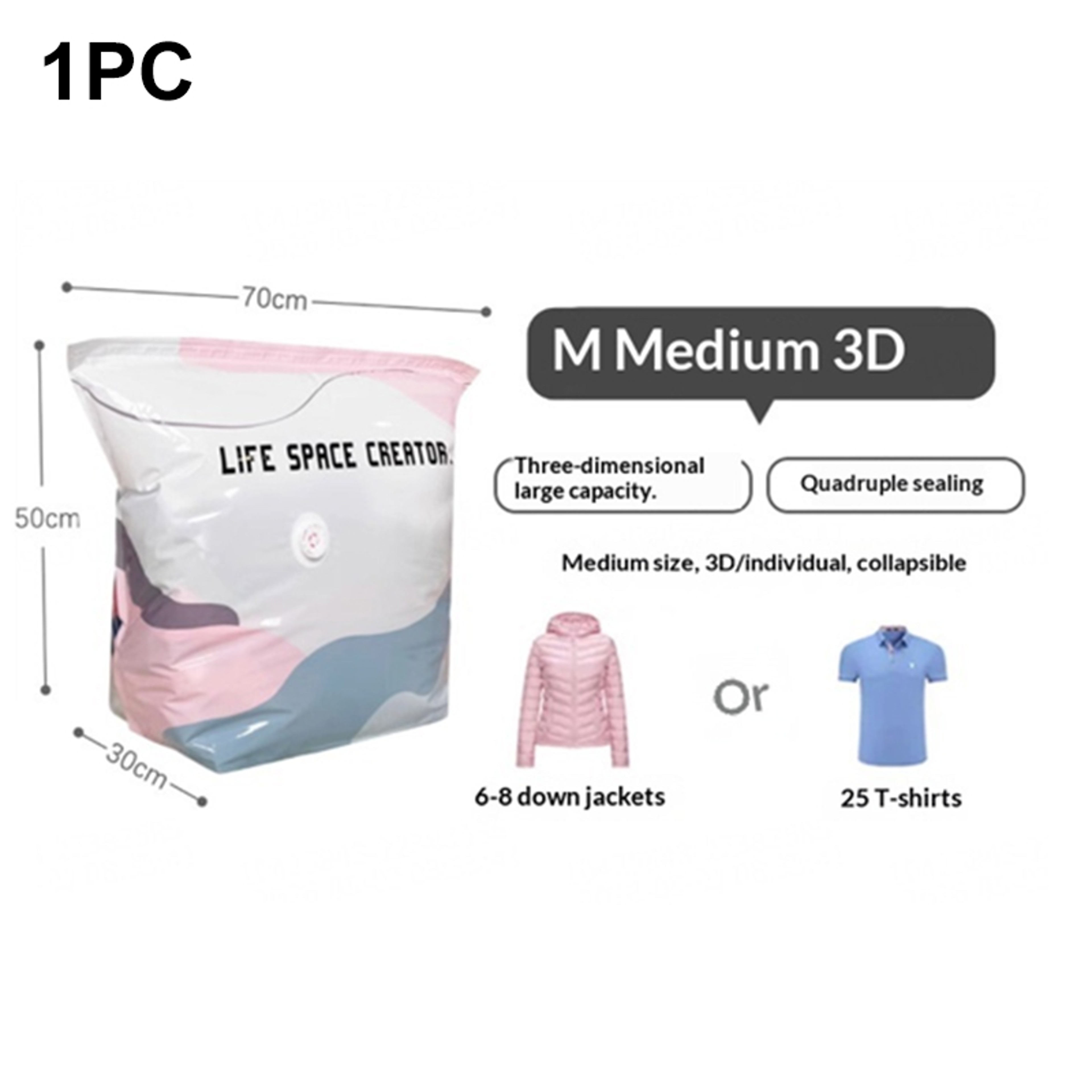 Large Vacuum Storage Bags for Clothes Quilts Space Saving Compression Organizer – view 7