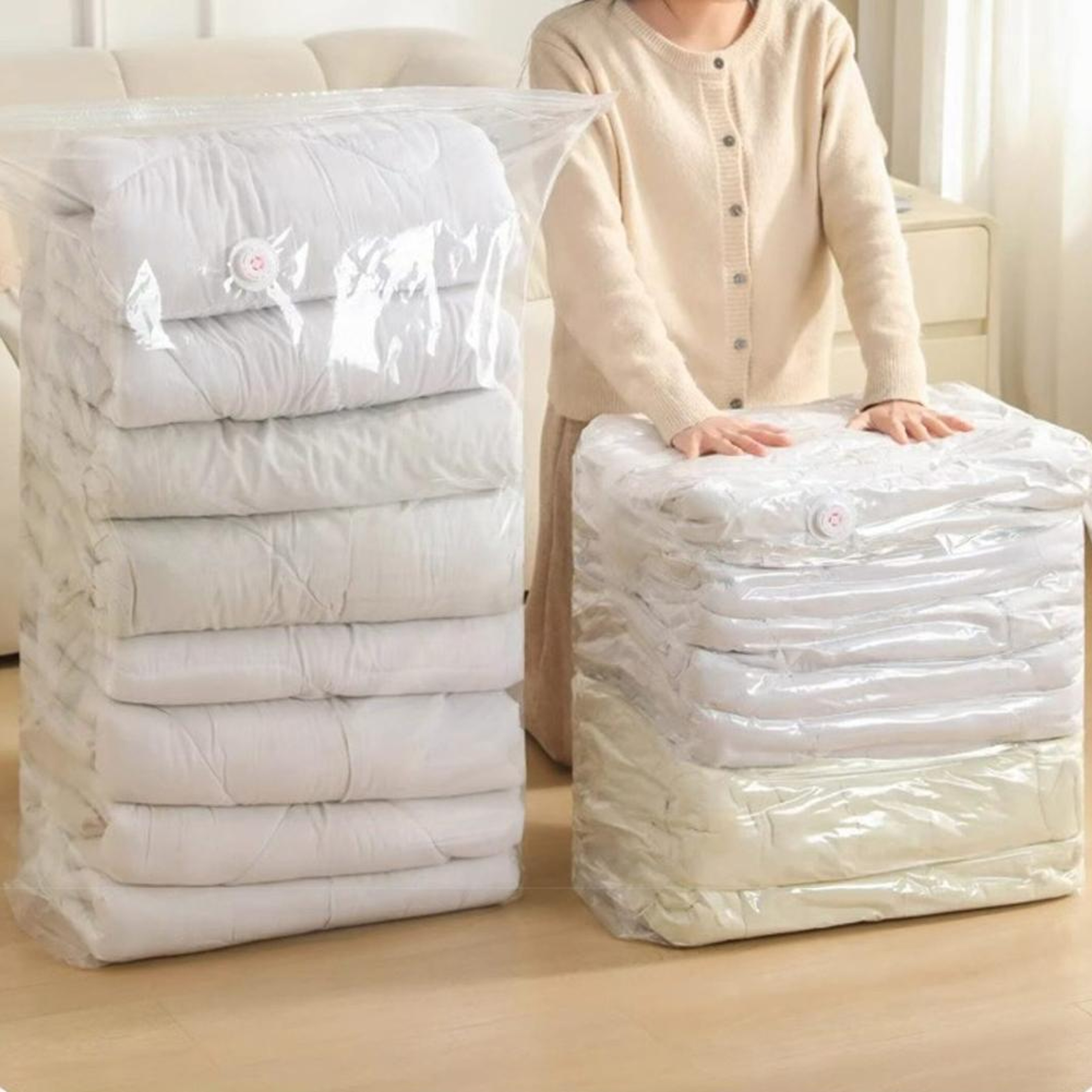 Thickened Vacuum Storage Bags No Pump Space Saver Compression Bags For Clothes Quilts 0