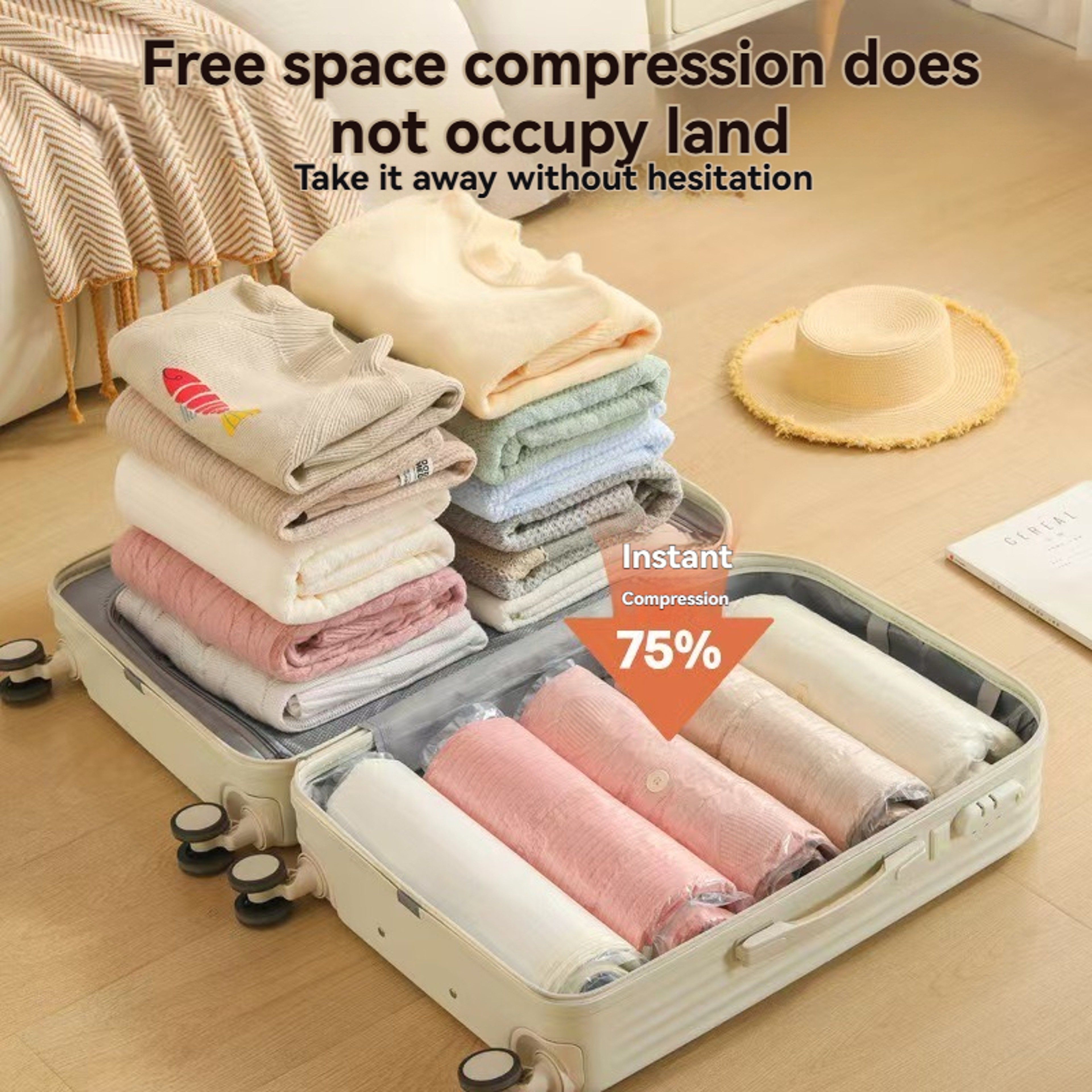 Vacuum Storage Bag Compression Packing Cubes For Travel And Clothing Organization 3