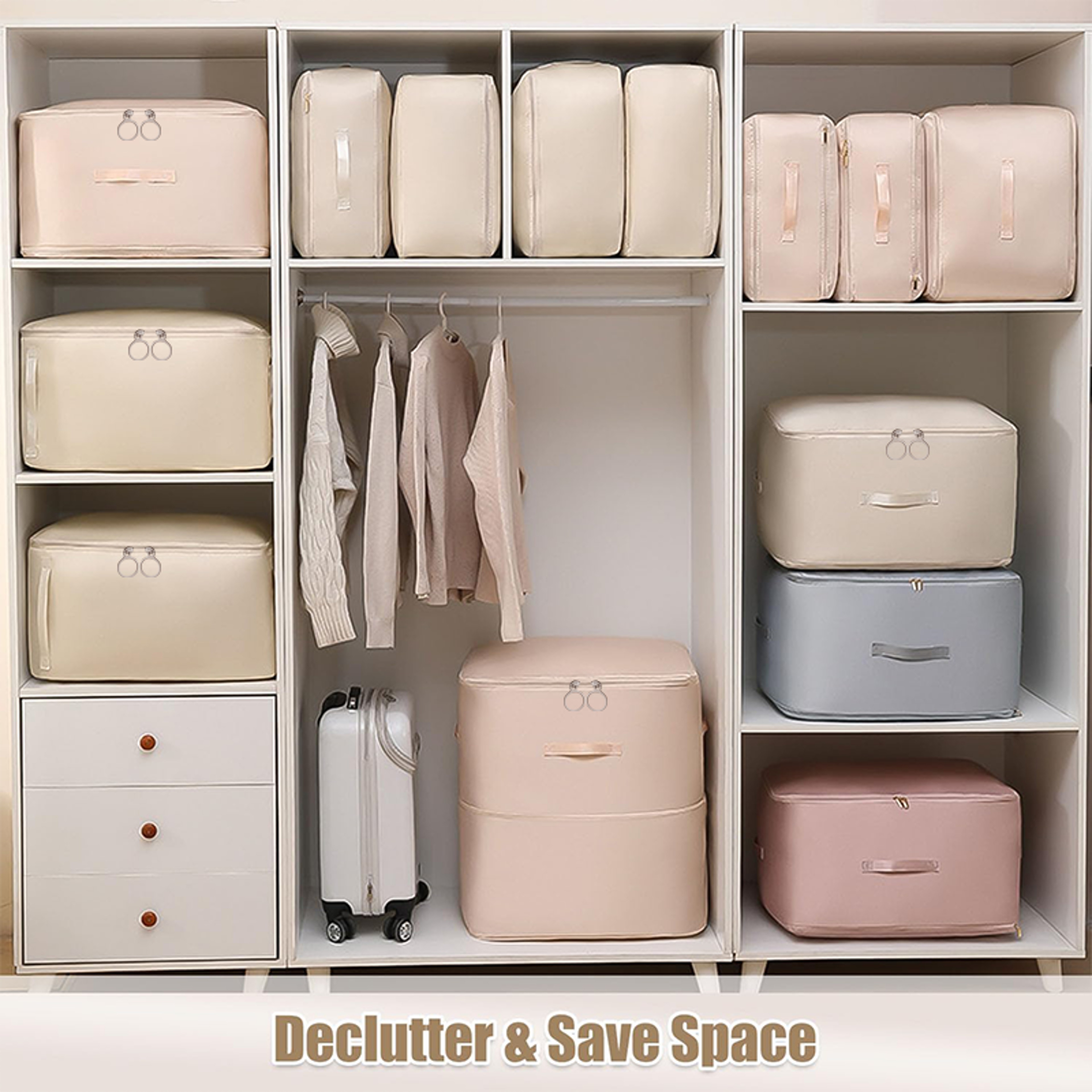 Ultra Space Saving Self Compression Organizer For Bedding And Clothes 2