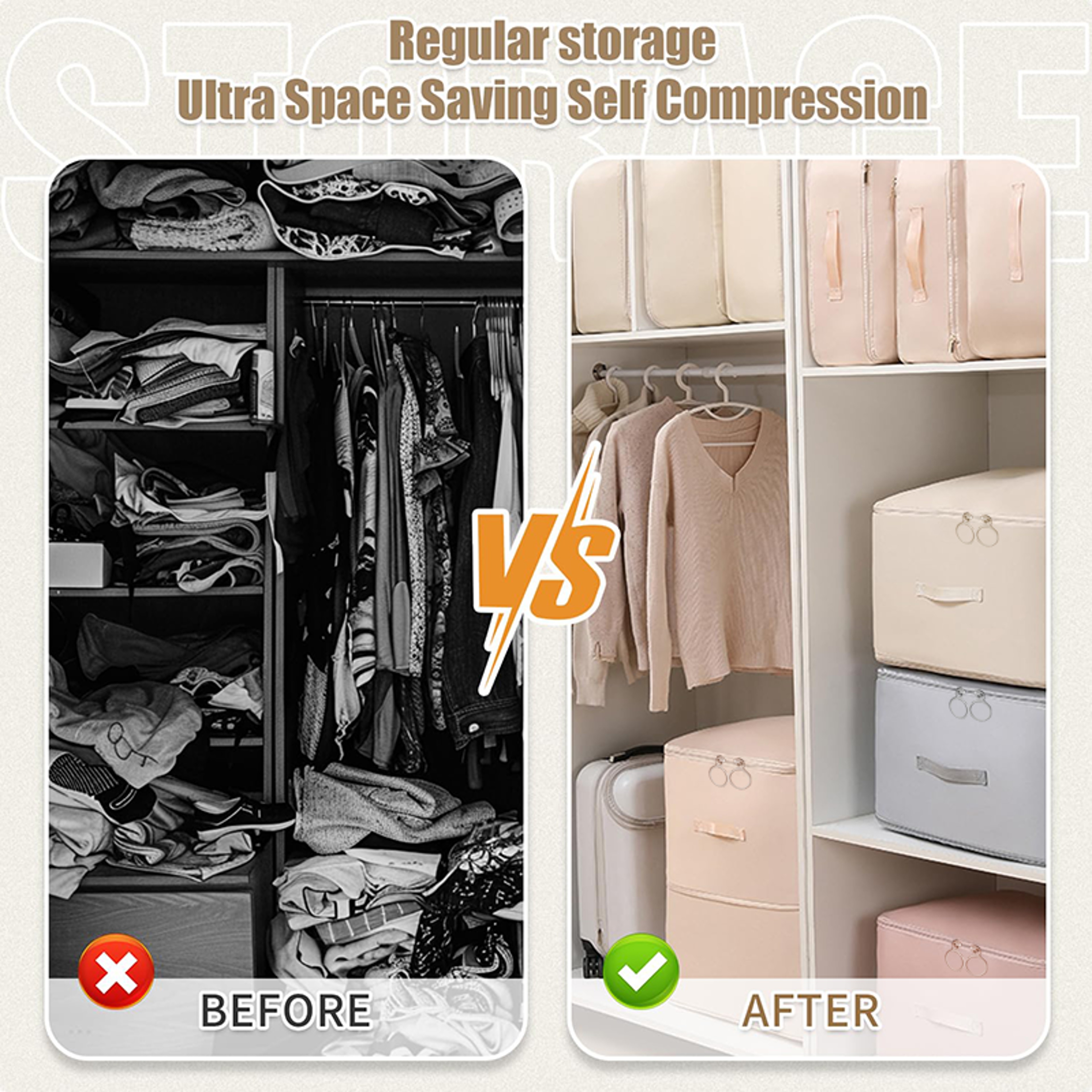 Ultra Space Saving Self Compression Organizer For Bedding And Clothes 3