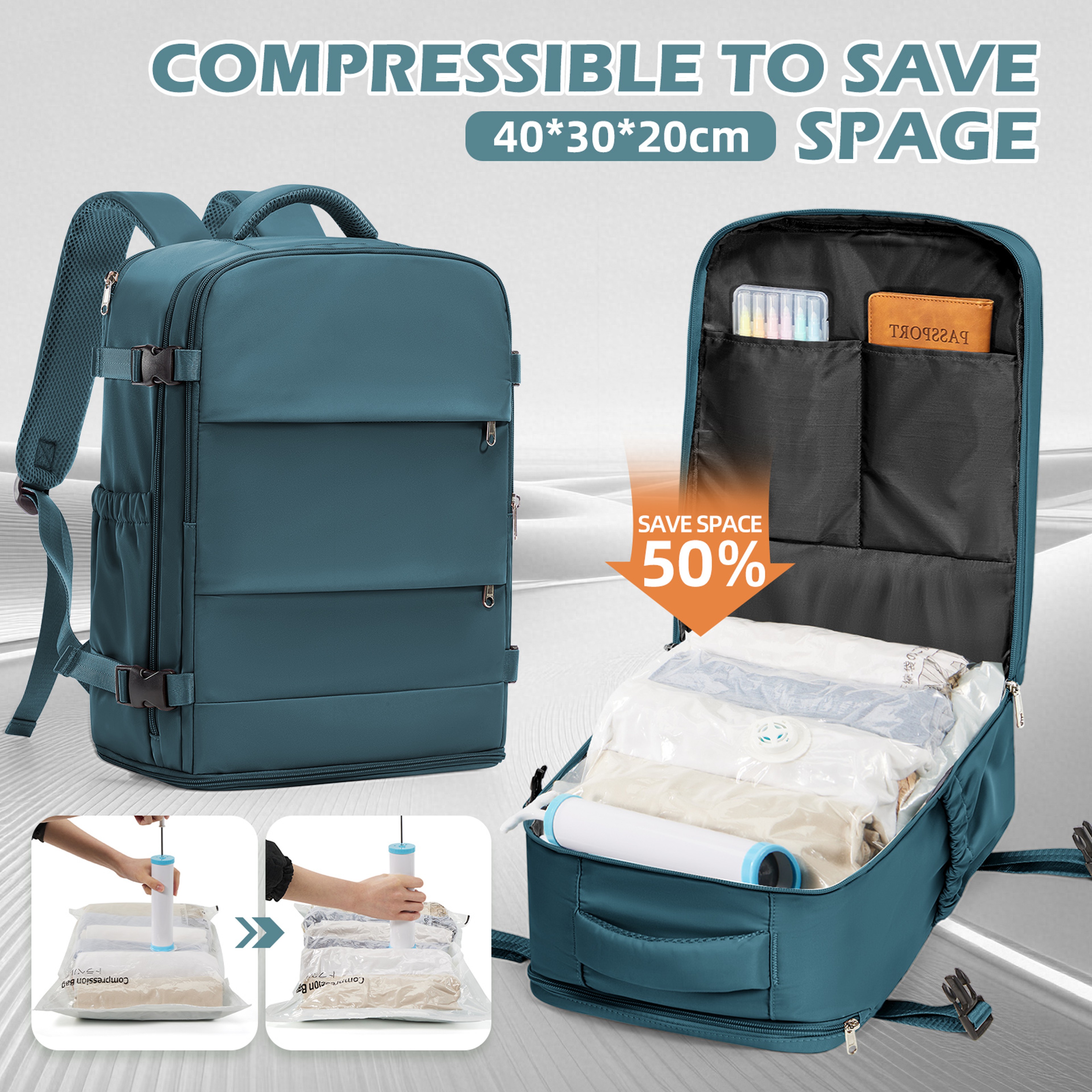Vacuum Compression Backpack With Pump  Ryanair Cabin Bag 11