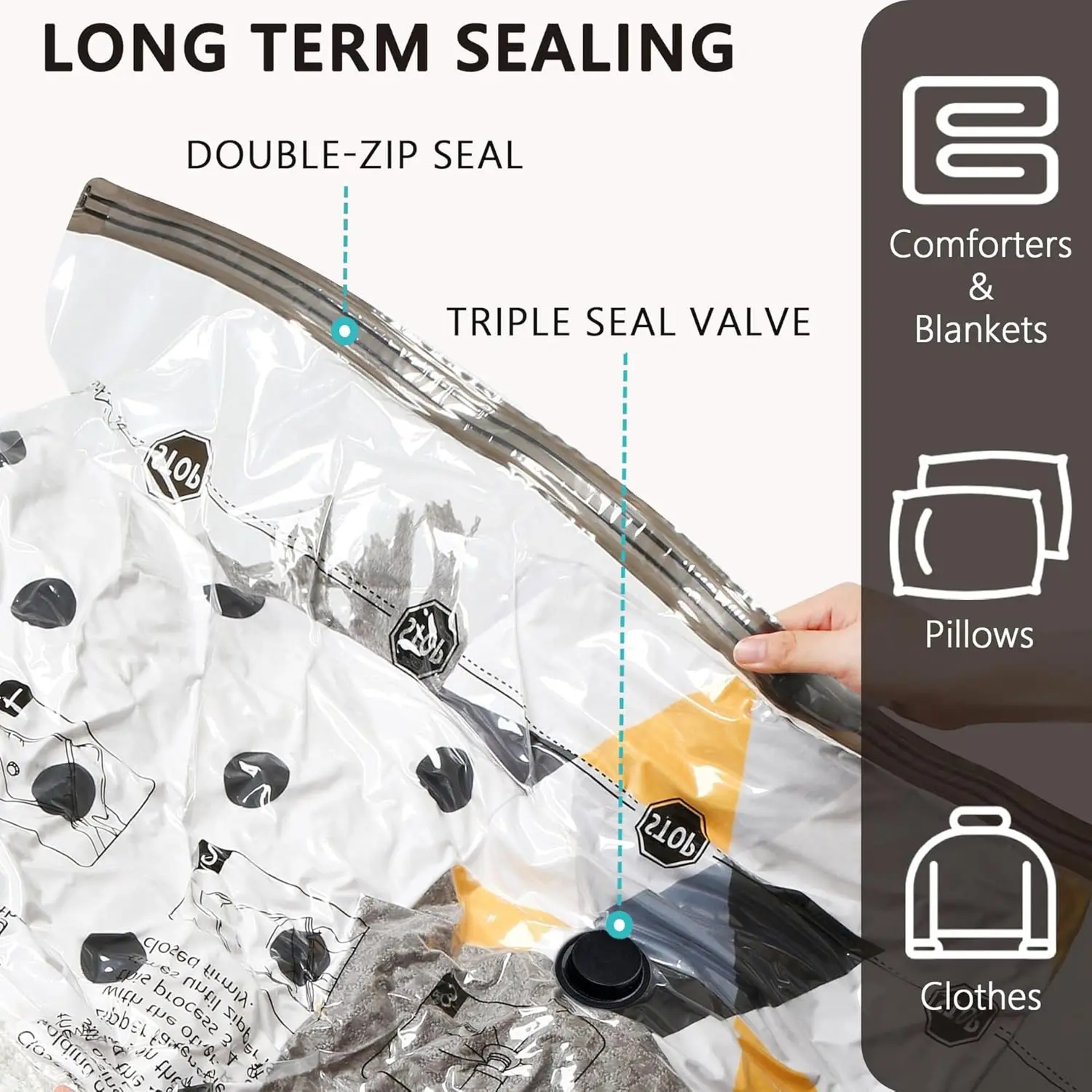 Space Saving Vacuum Storage Bags For Clothes Bedding And Travel 4