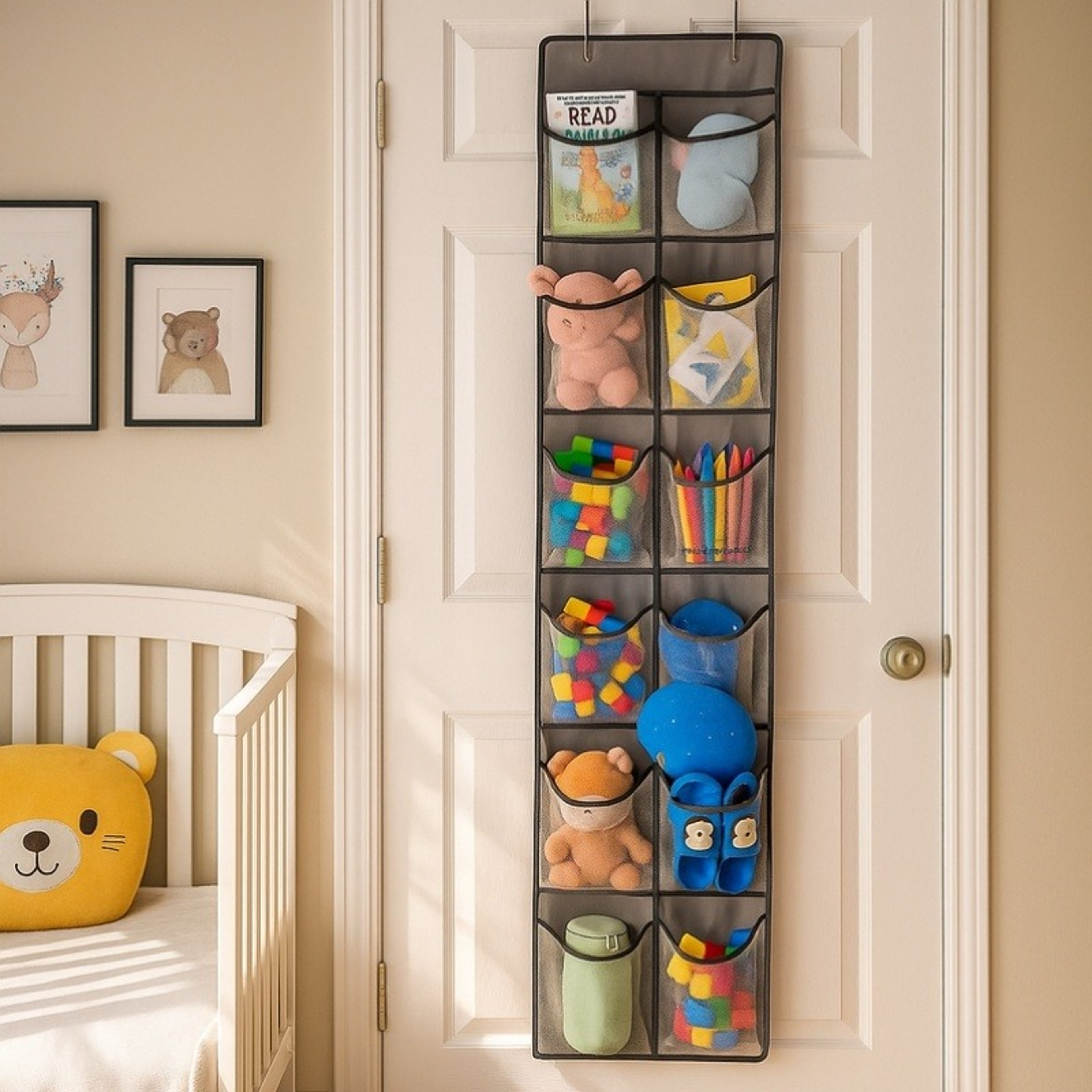 Over The Door Shoe Organizer Large Mesh Pockets Hanging Shoe Storage Rack With Hooks 3