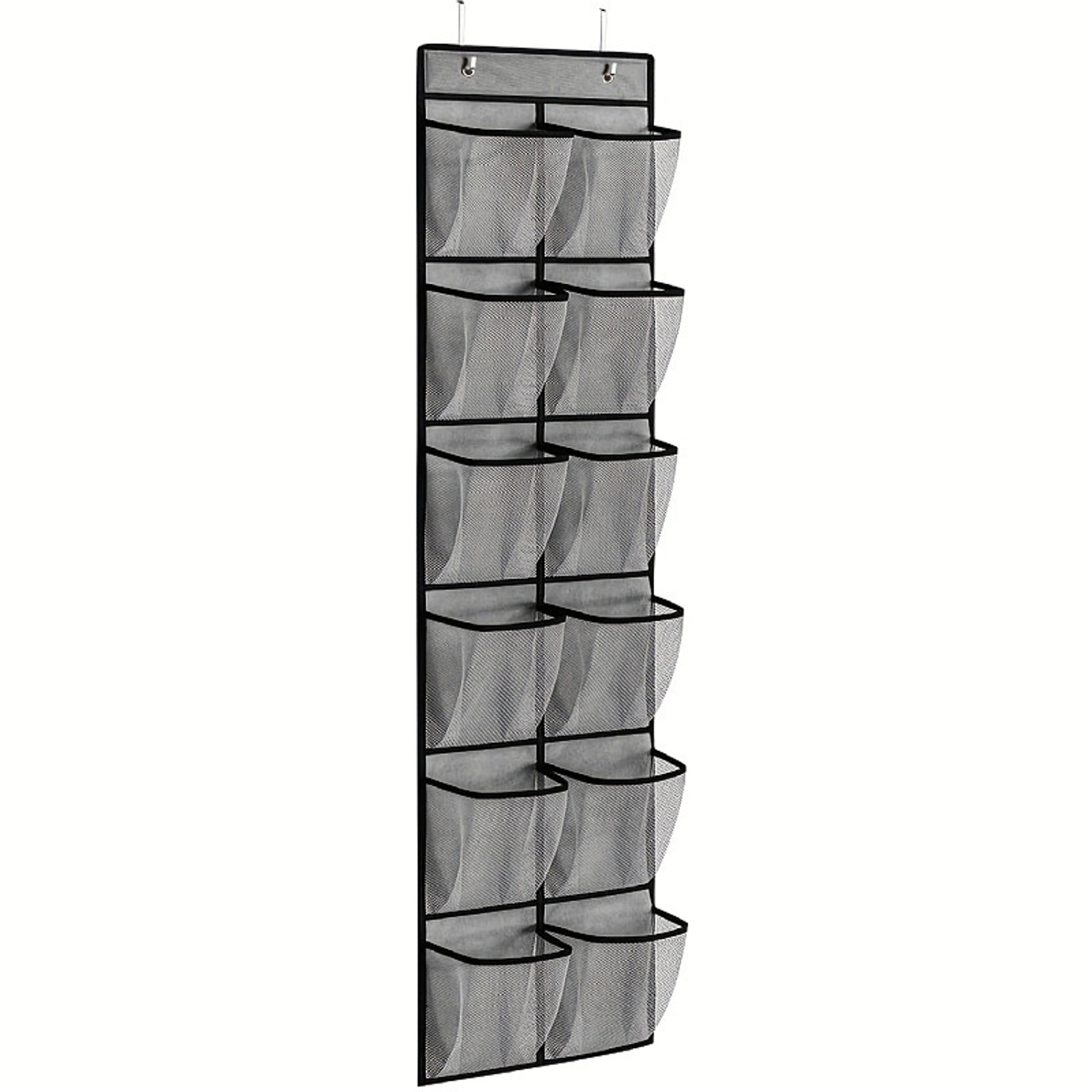 Over The Door Shoe Organizer Large Mesh Pockets Hanging Shoe Storage Rack With Hooks 7