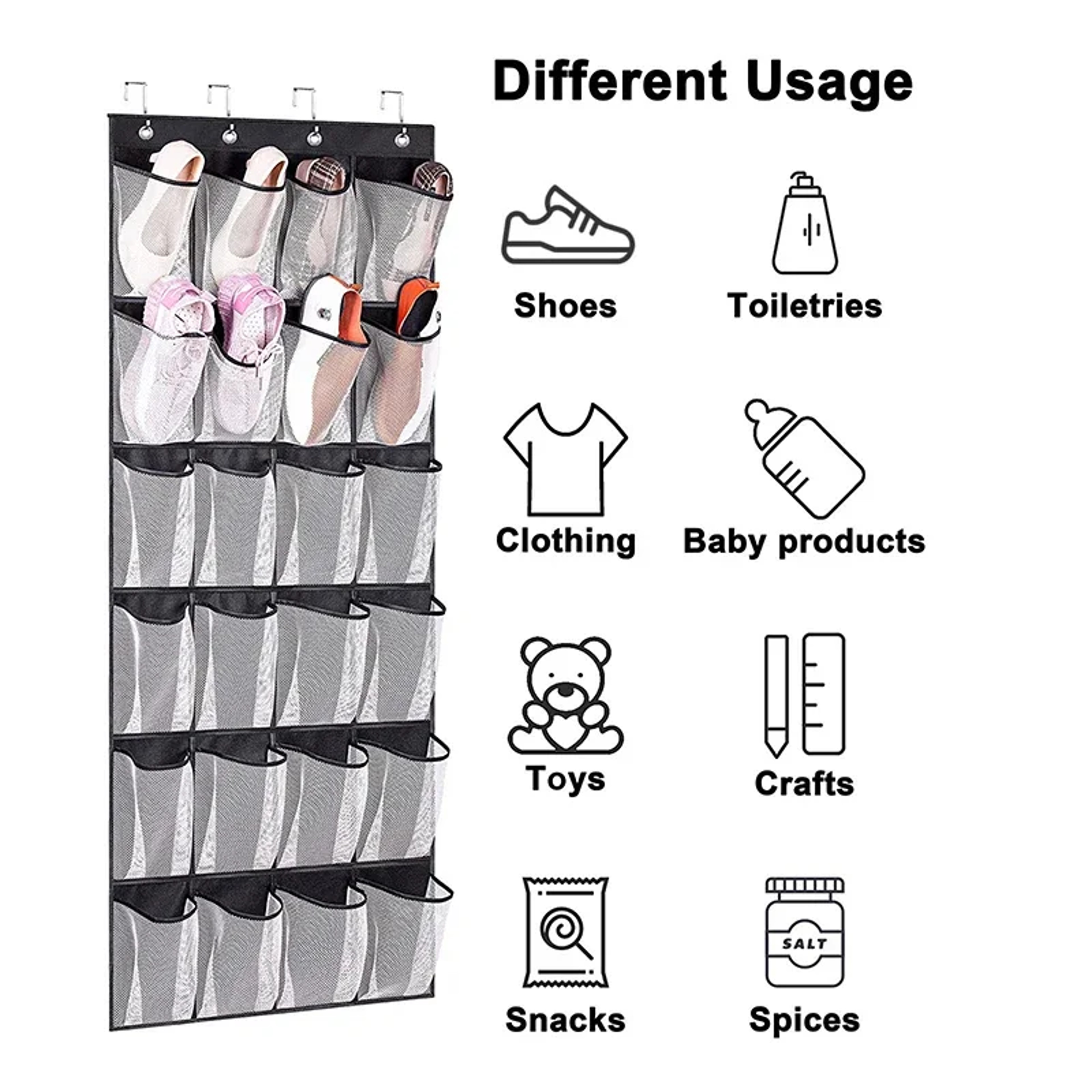 Grid Over The Door Shoe Organizer Large Mesh Hanging Shoe Rack for Closet Storage – view 11