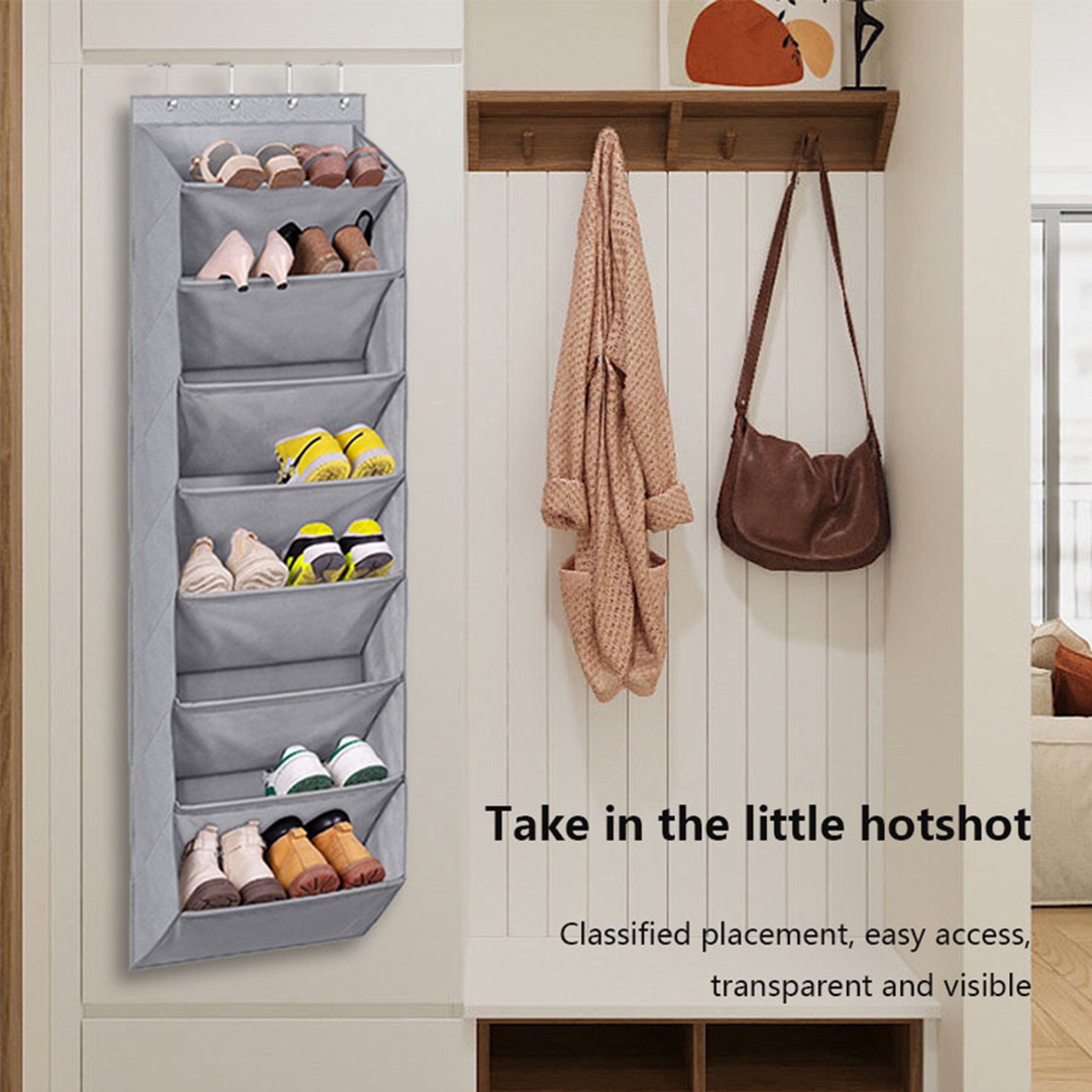 Over Door Shoe Organizer With Deep Pockets Space Saving Hanging Shoe Racks 1