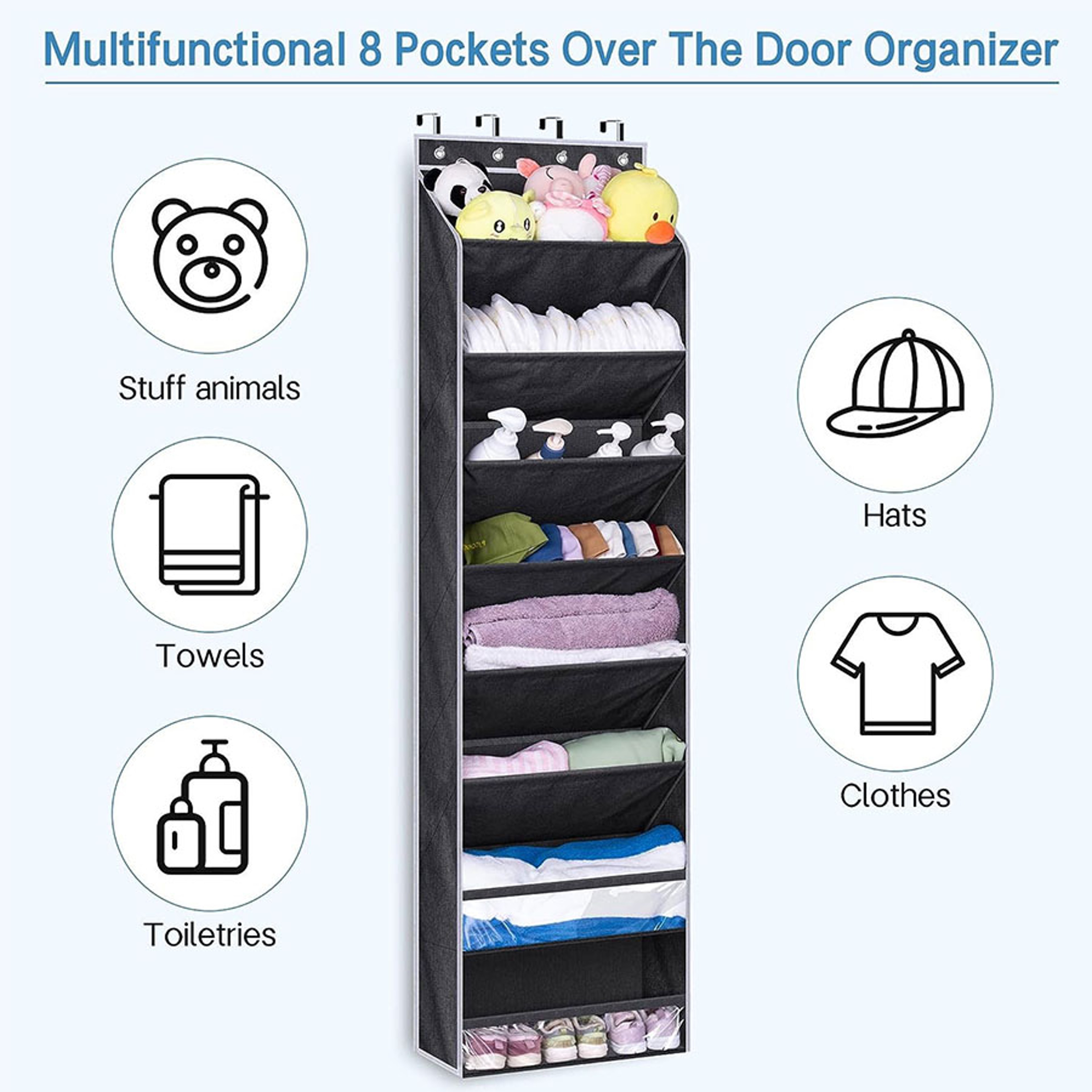 Over Door Shoe Organizer With Deep Pockets Space Saving Hanging Shoe Racks 2
