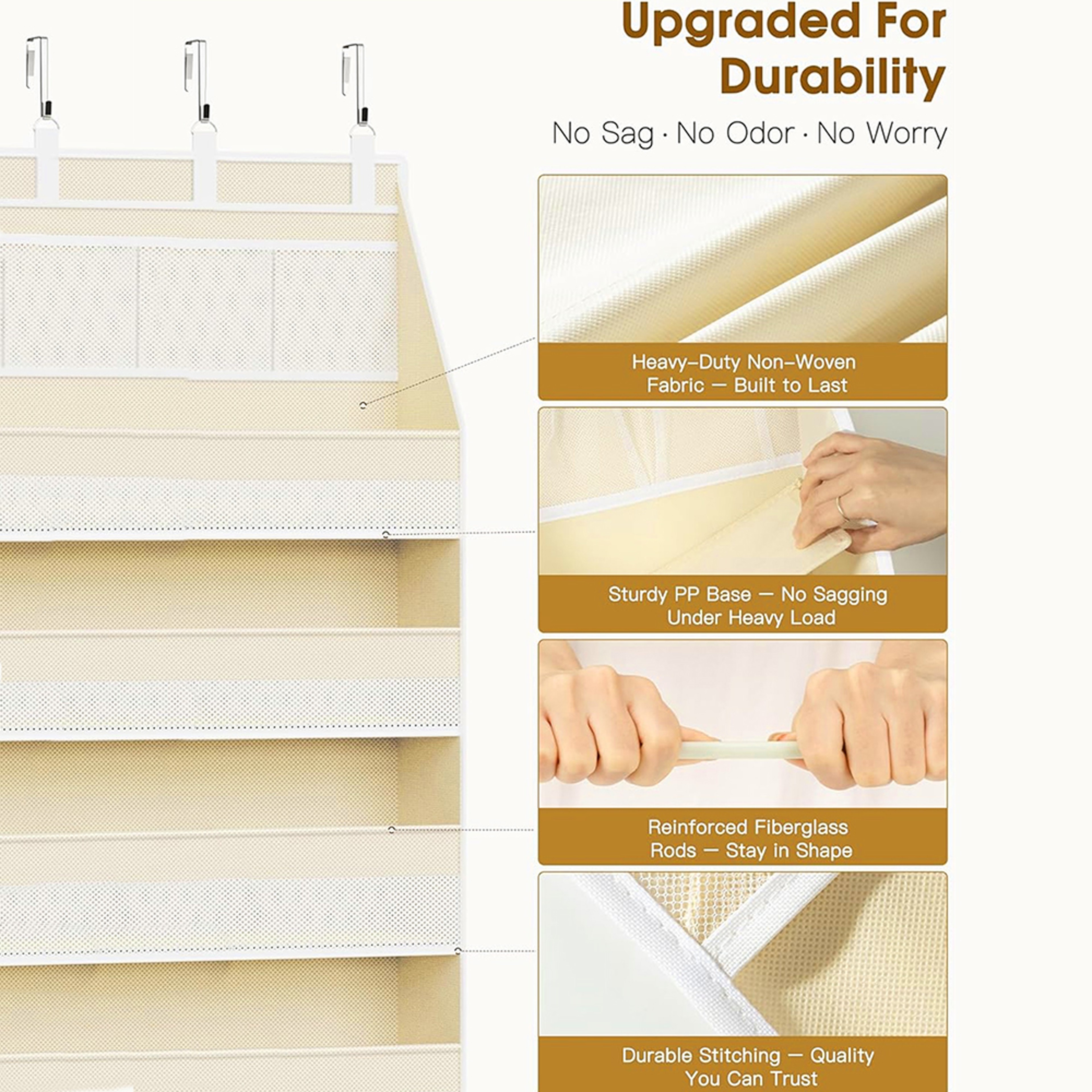Layer Over The Door Hanging Storage Organizer for Closet Bathroom Toys Clothing Snacks – view 6