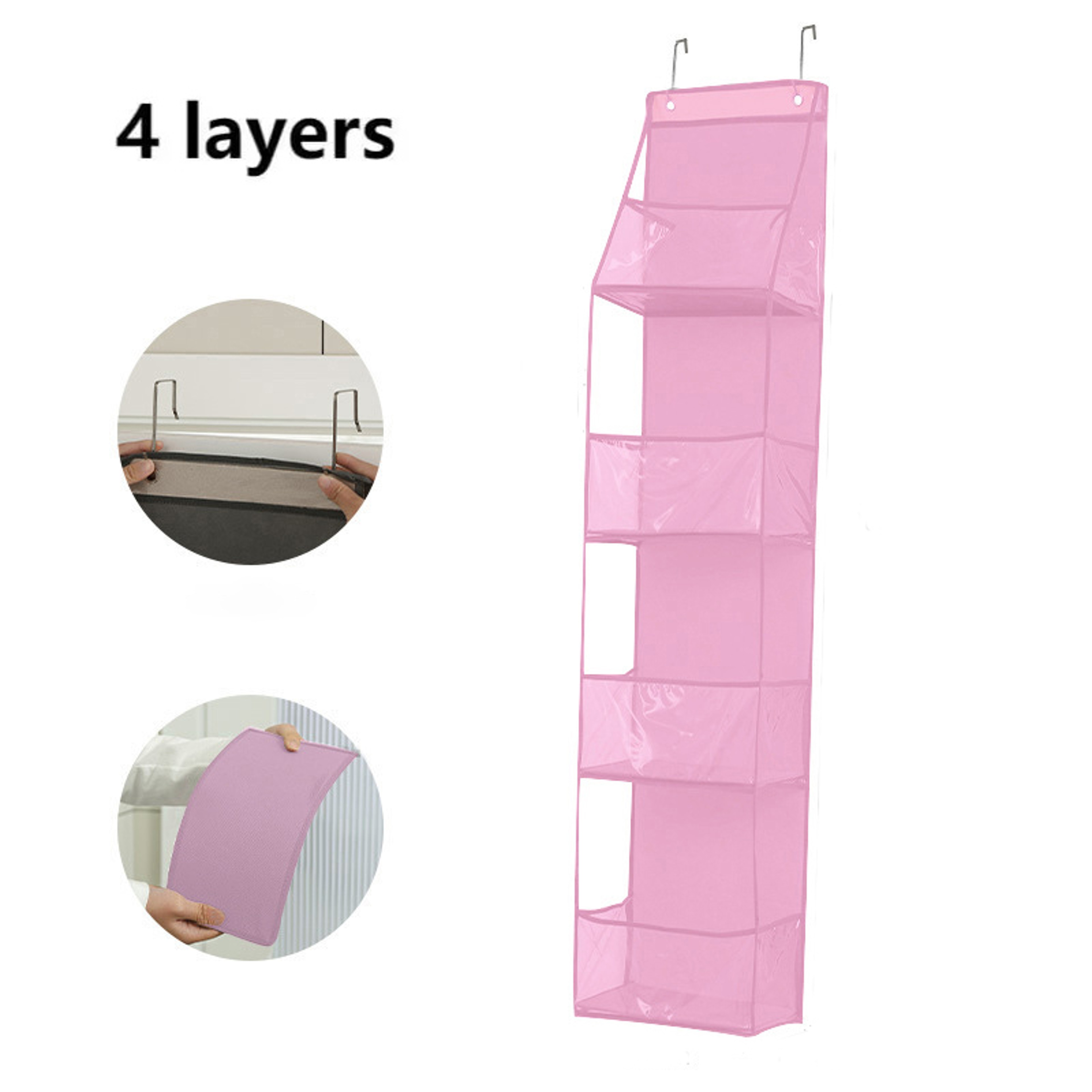 Shelf Over The Door Organizer With Clear Pockets Space Saving Storage 6
