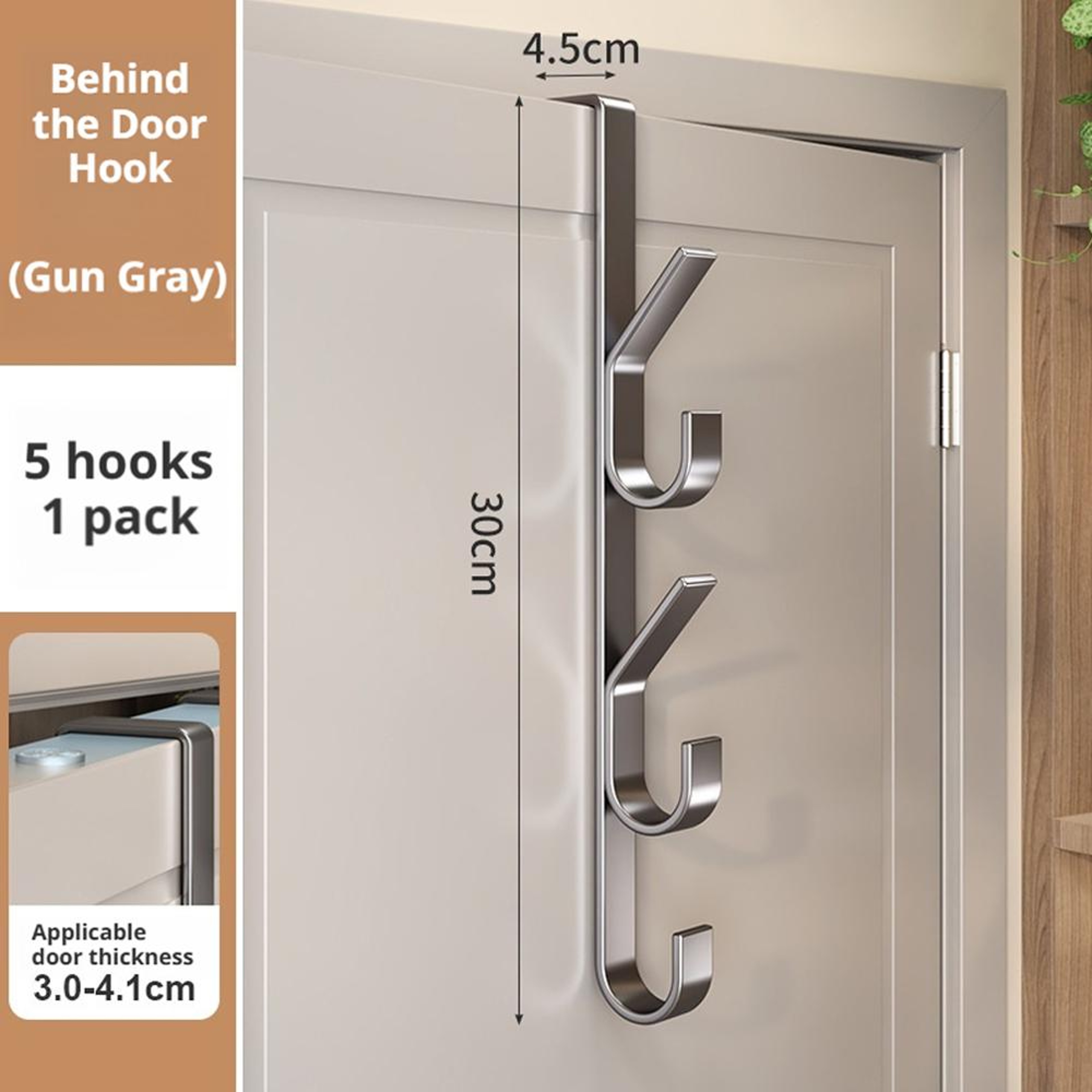 Over Door Hooks Coat Hook Hanger Space Saving Storage Rack 8