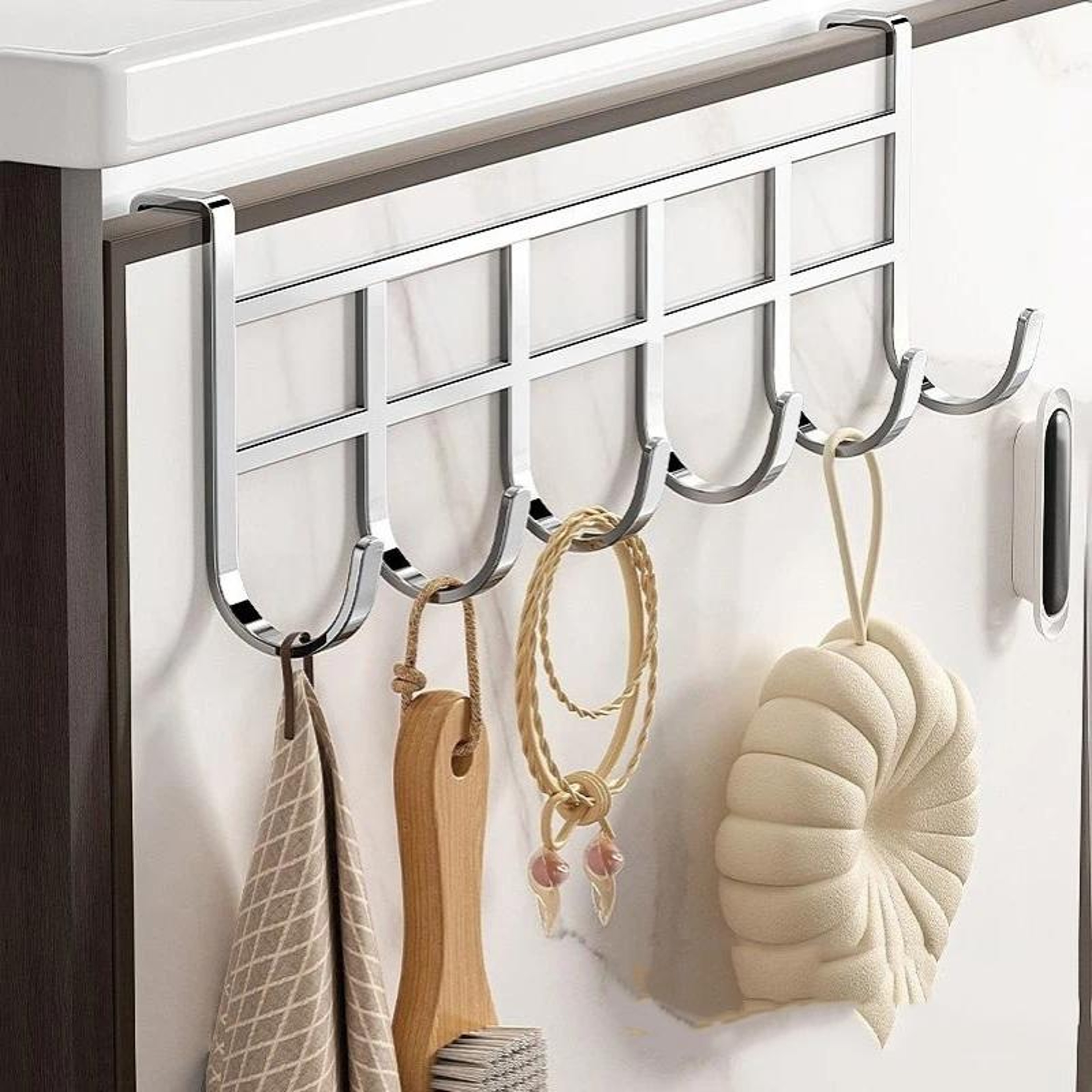 Over The Door Hooks No Drill Storage Rack For Kitchen Bathroom Bedroom 2
