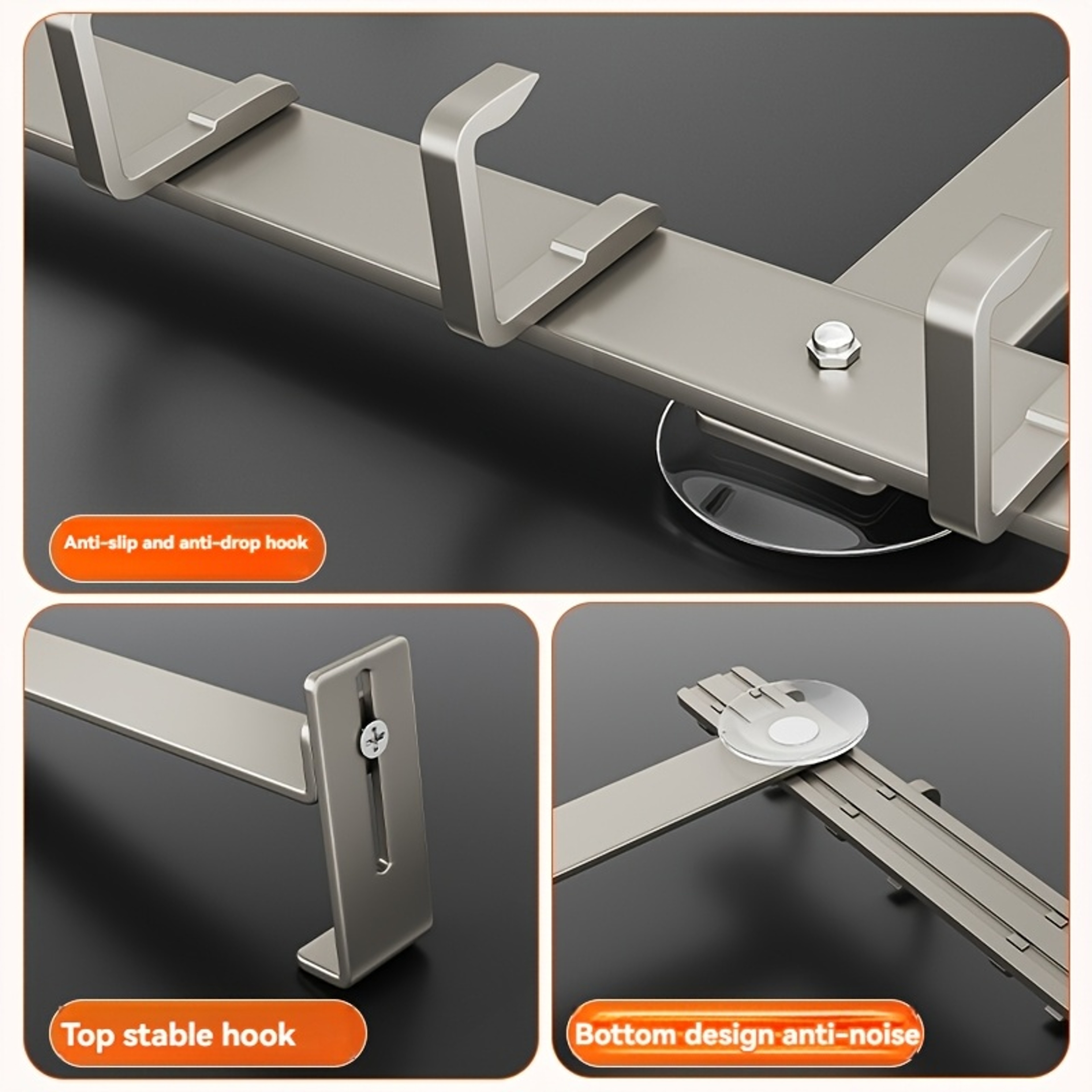 Adjustable Over Door Hooks Hook Metal Organizer Rack For Clothes Towels And Hats 3