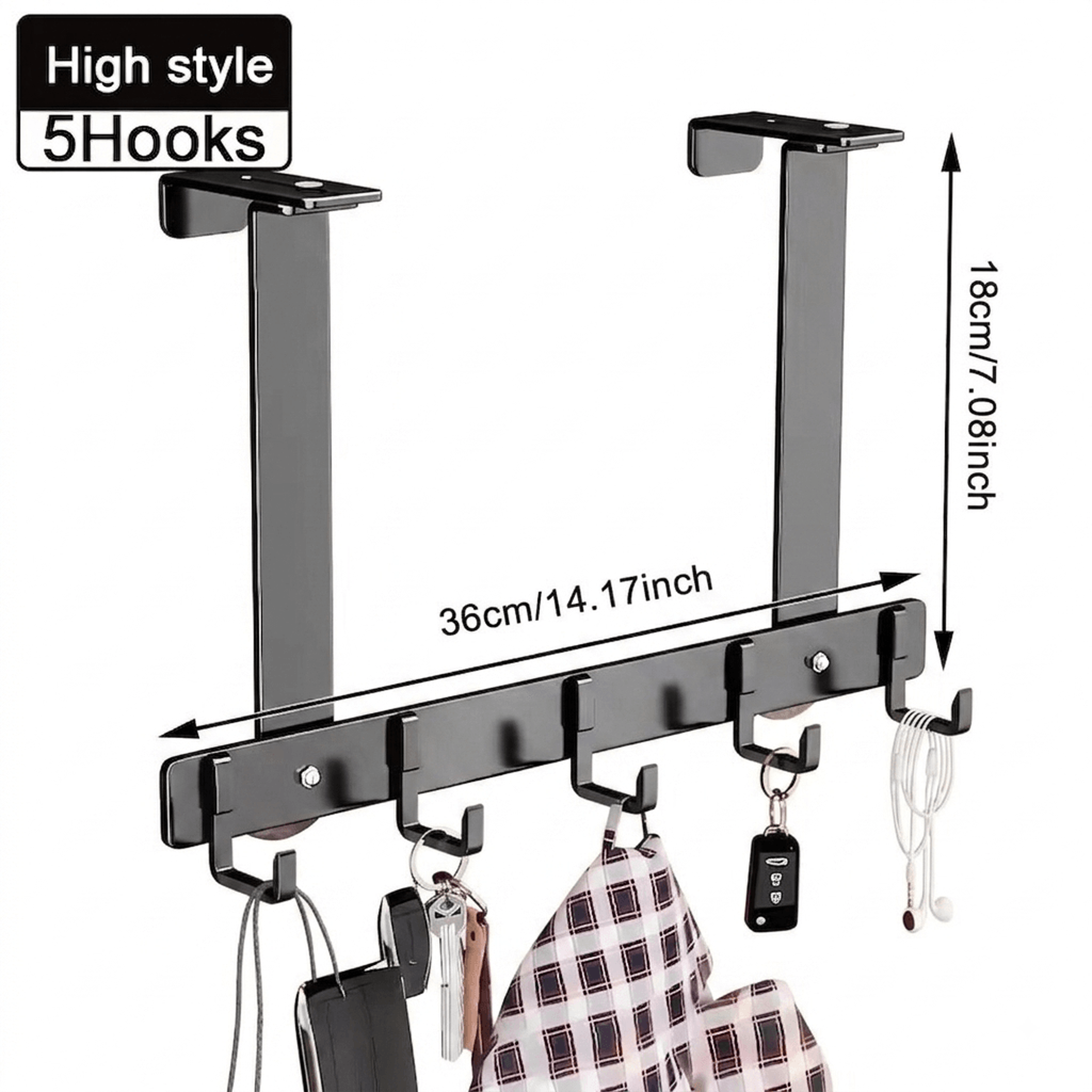 Adjustable Over Door Hooks Hook Metal Organizer Rack For Clothes Towels And Hats 6