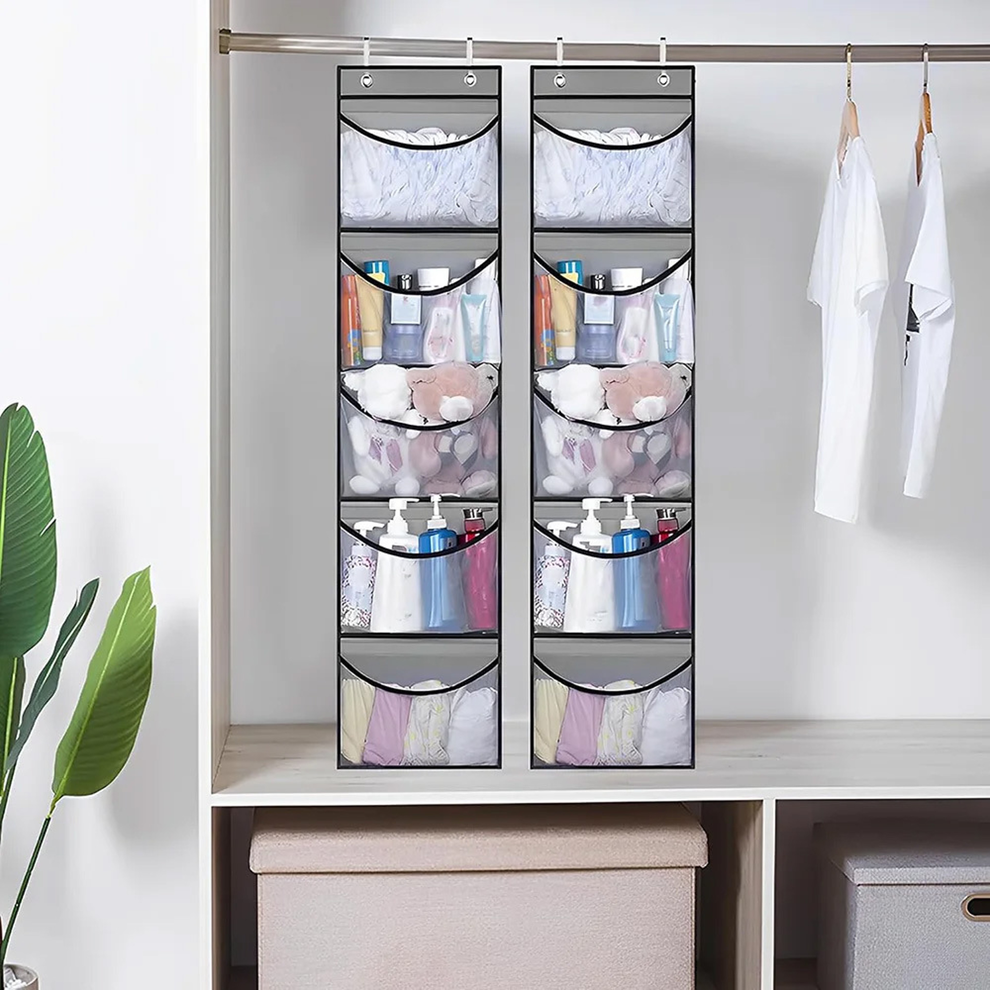 Foldable Over Door Organizer Pocket Hanging Storage Bag For Closet Bedroom Bathroom 2