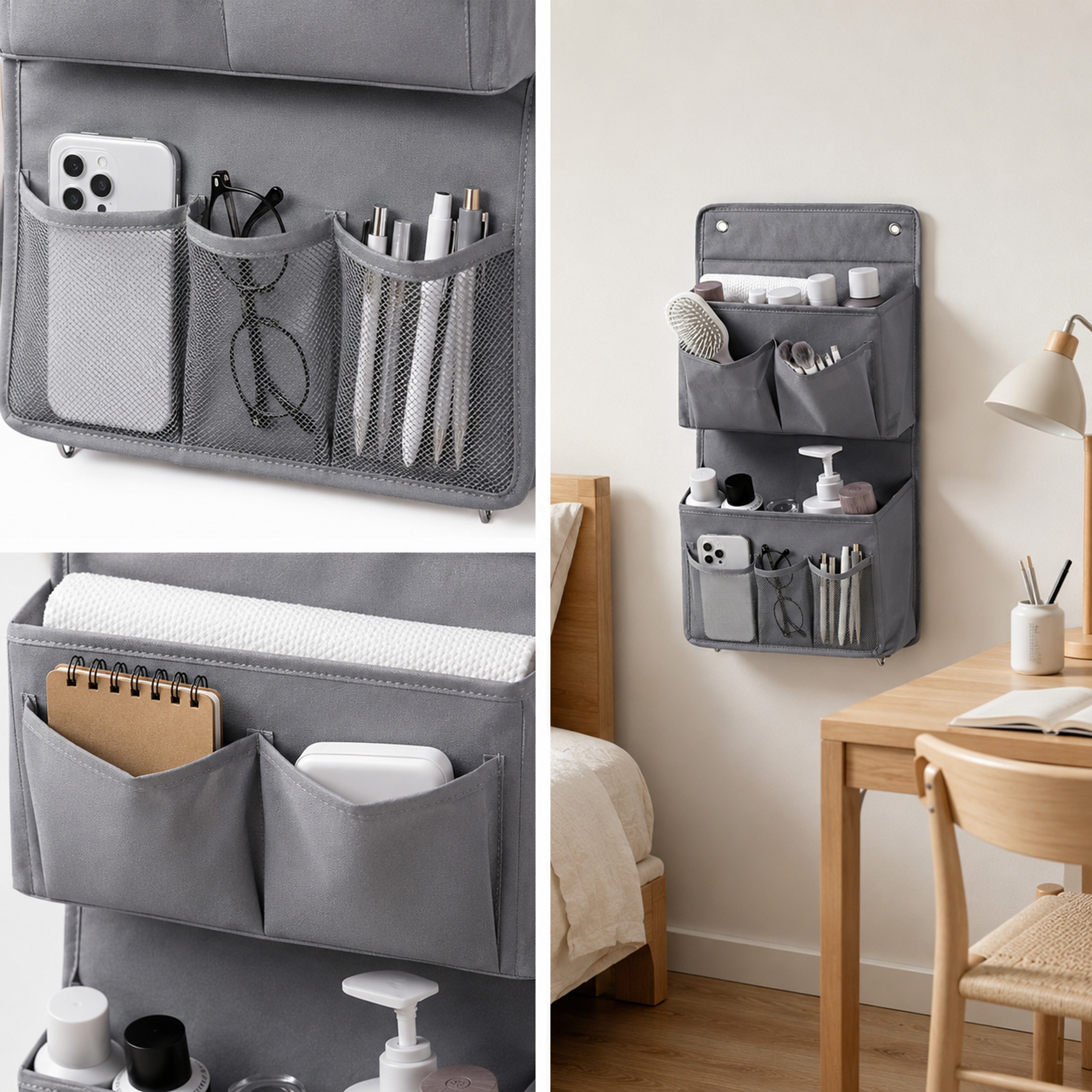 Multi Pocket Wall Mount Storage Pouch Over Door Organizer For Closet And Camper 3