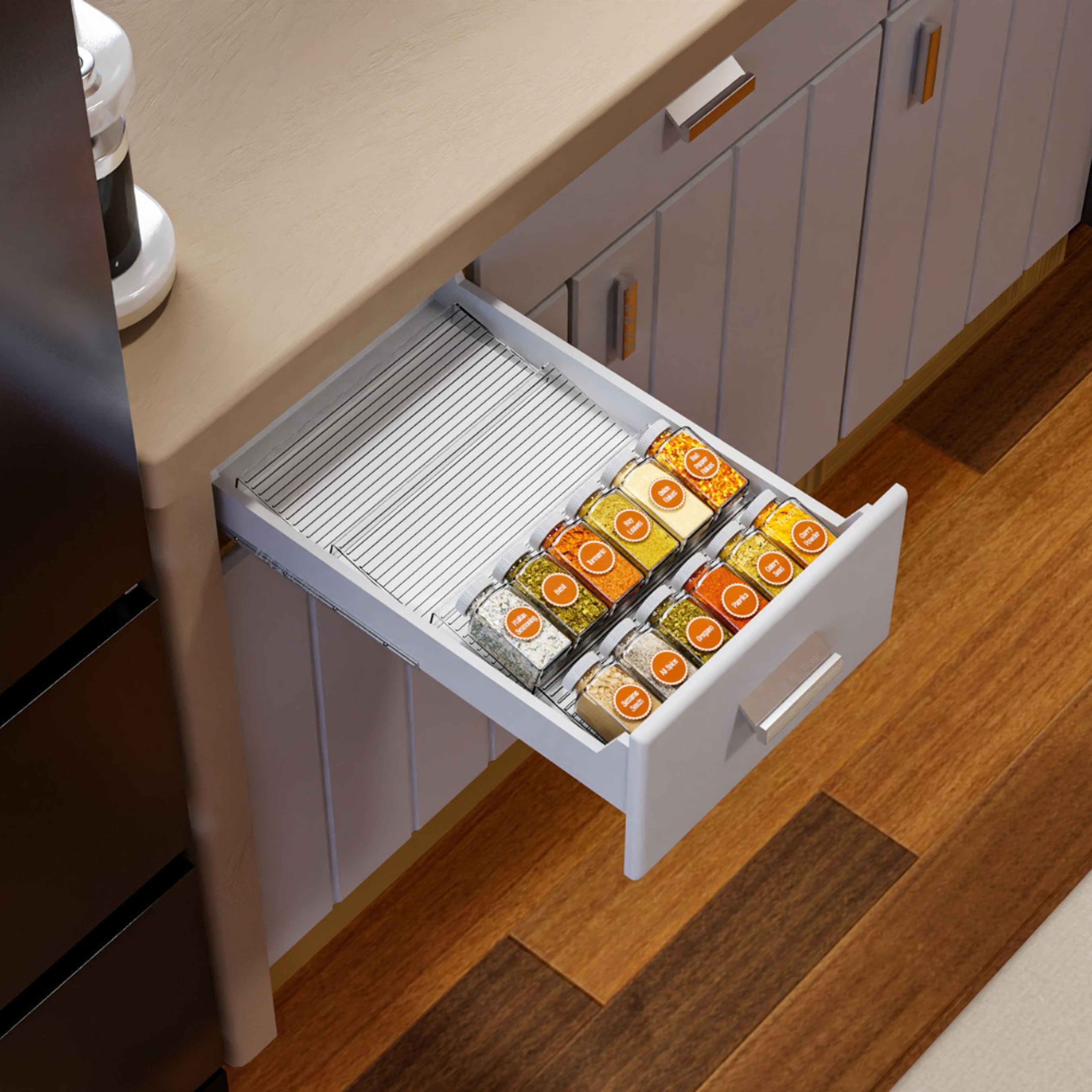 Expandable Spice Drawer Organizer Space Saving Kitchen Cabinet Storage – view 6
