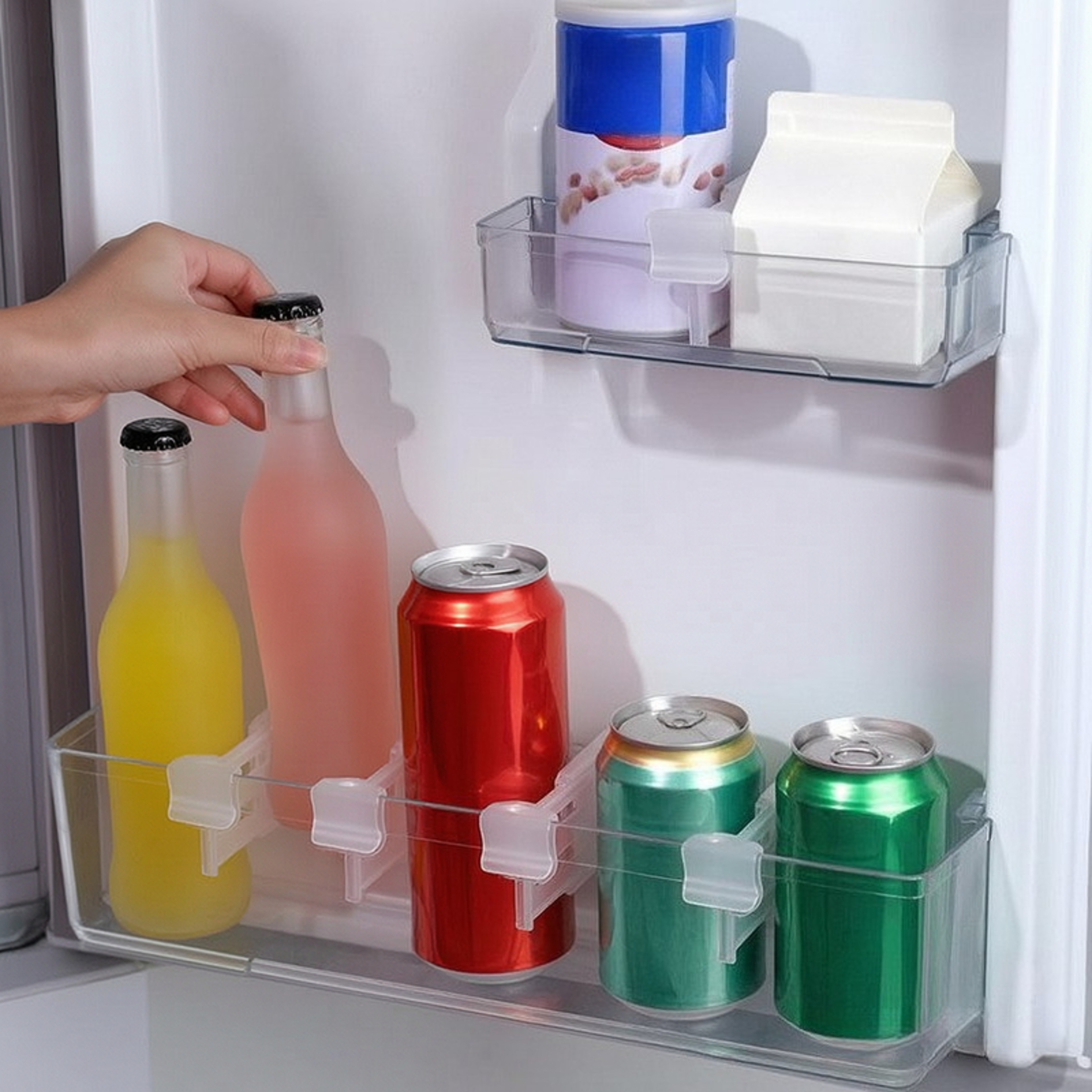 Adjustable Fridge Door Storage Organizer Clip Retractable Refrigerator Divider 2