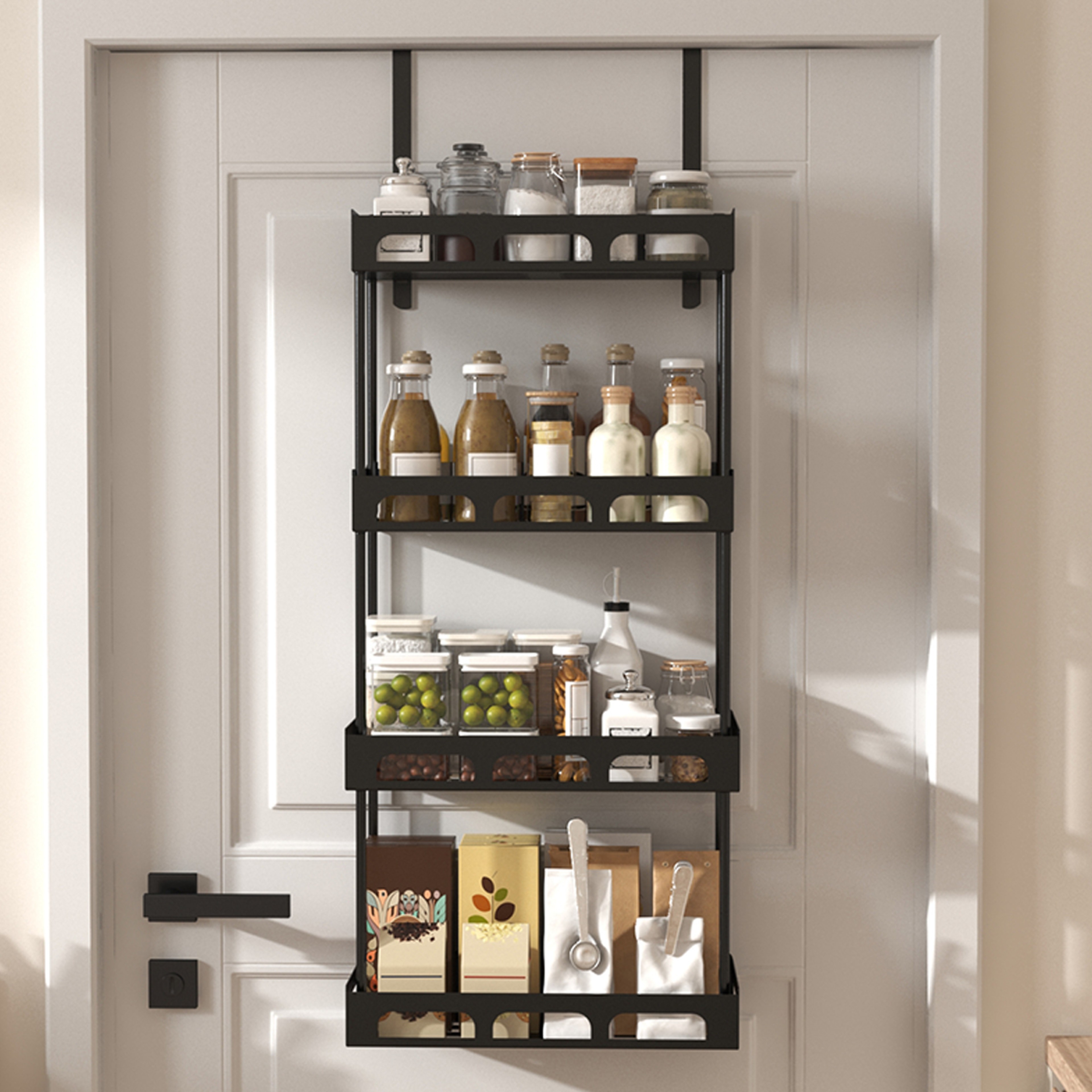 Over Door Storage Rack For Kitchen Pantry Spice And Food Organization 4
